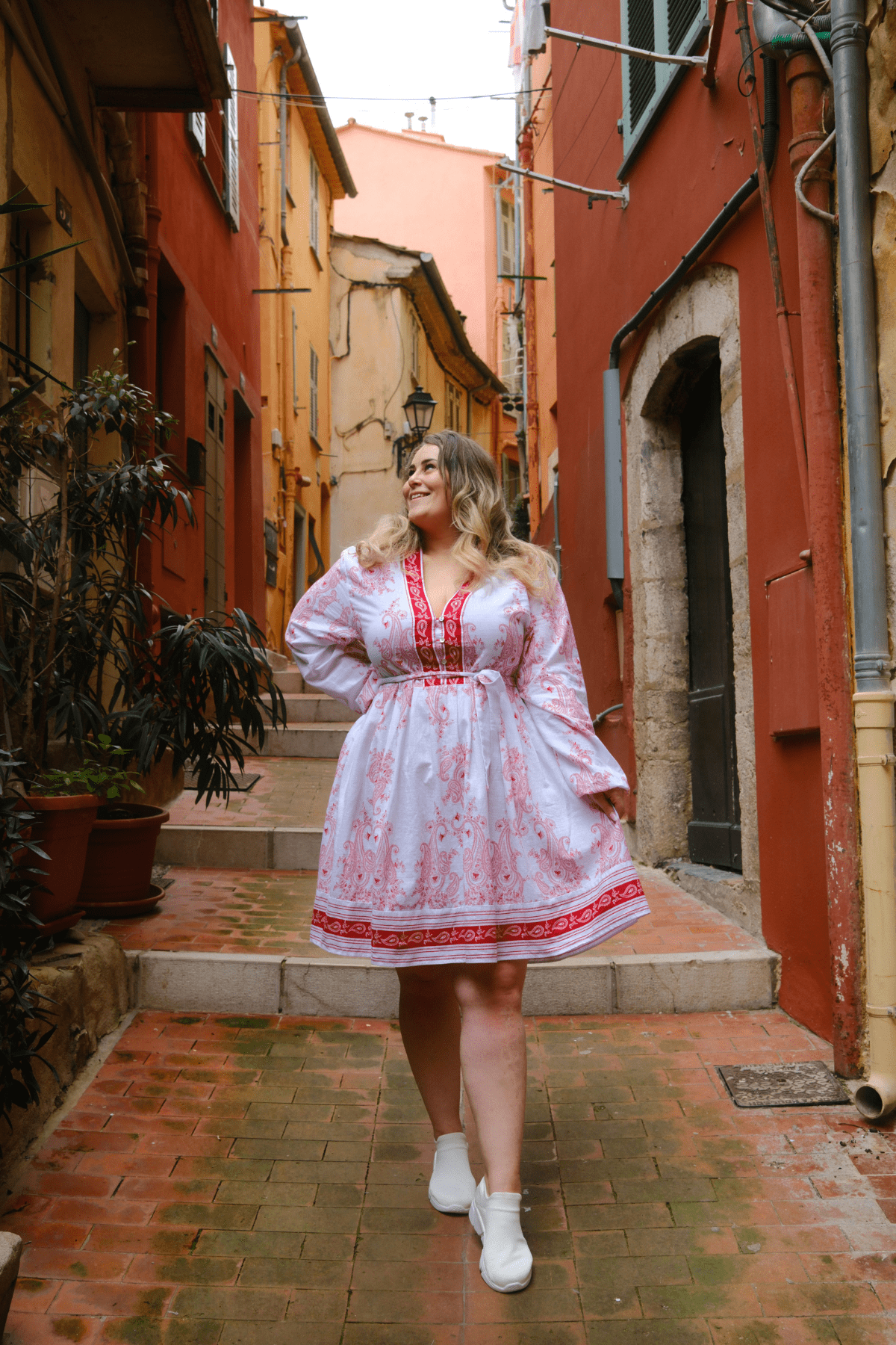 By Lien Cannes Kjole - Bright White/Haute Red