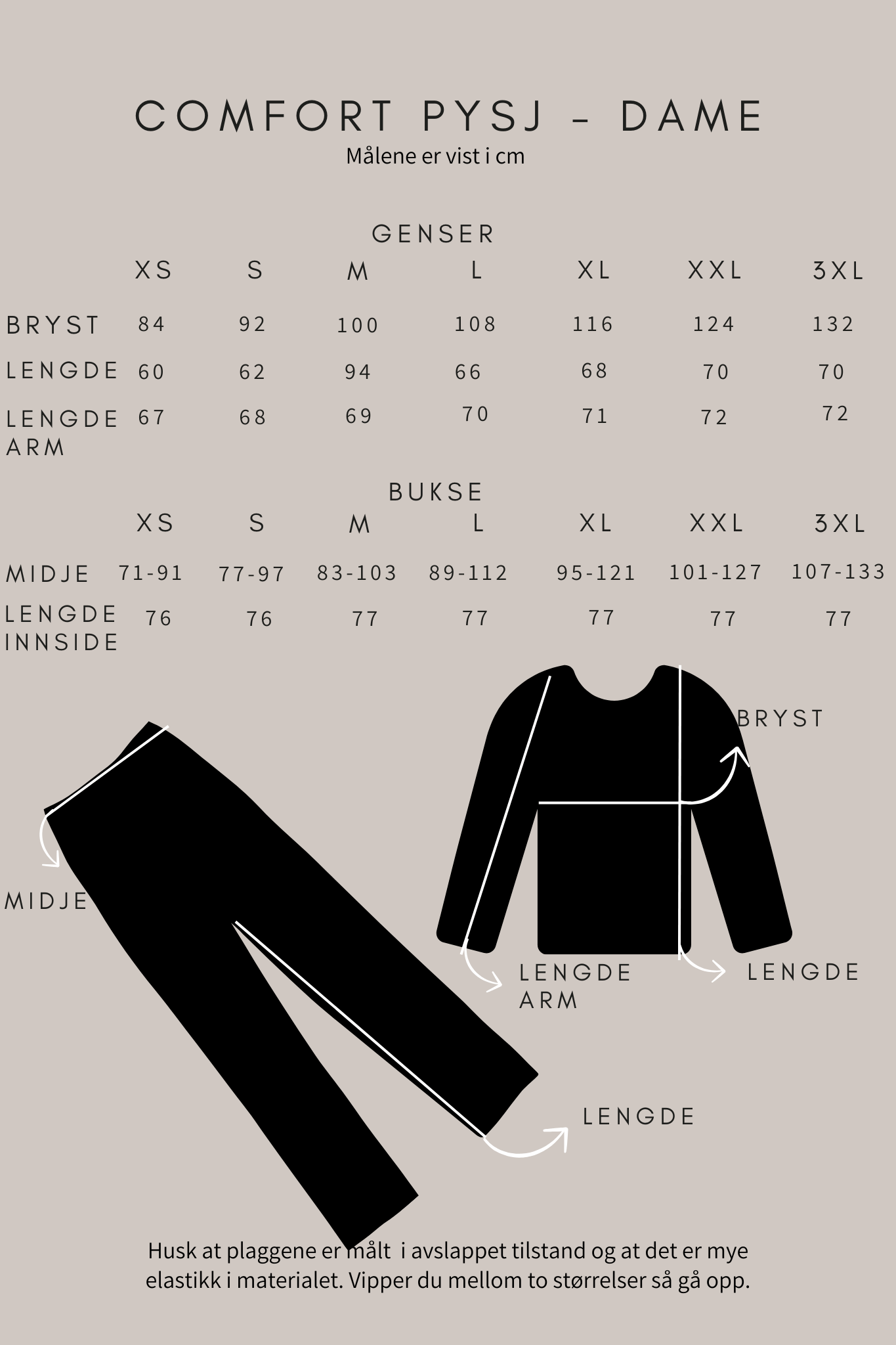 By Lien Comfort Pysj - Dame - Withered Rose