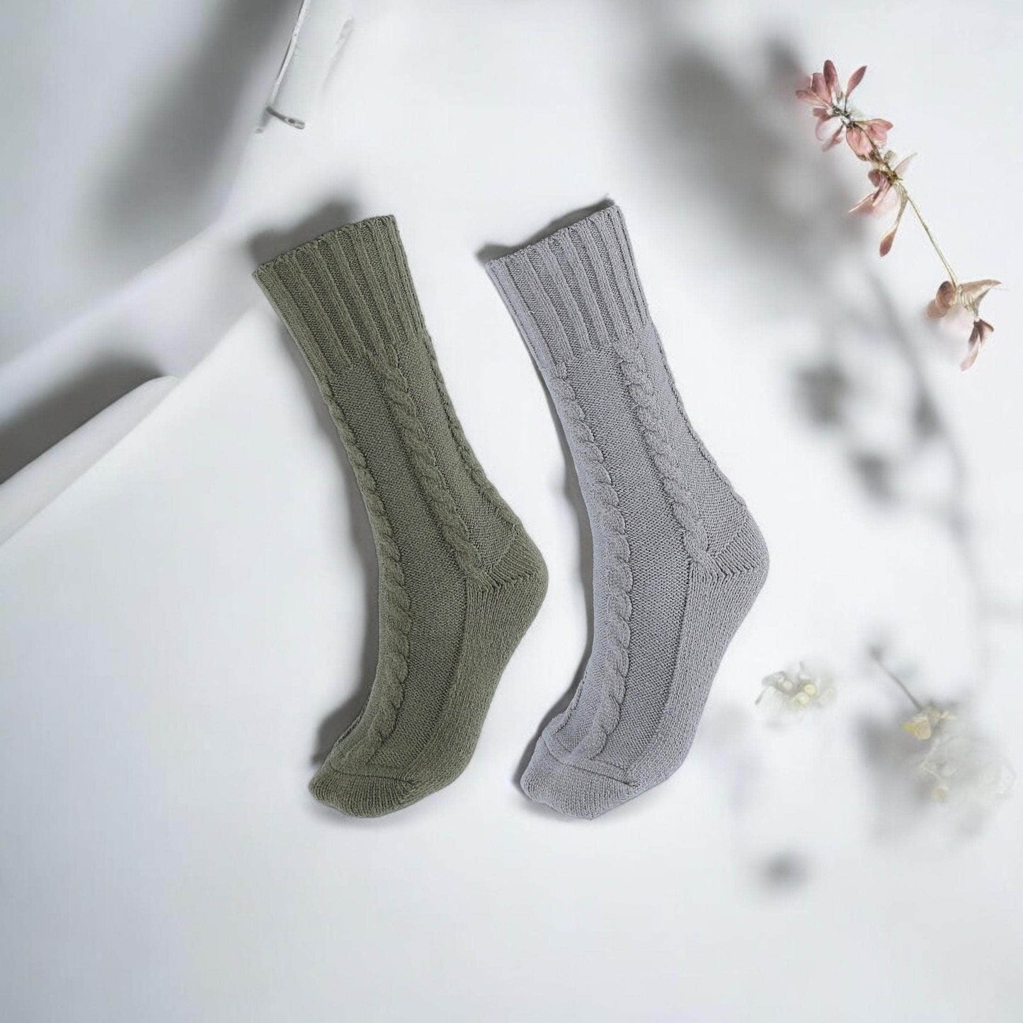 By Lien Cosy Sokker 2 pk - Mørk Grønn/Grå