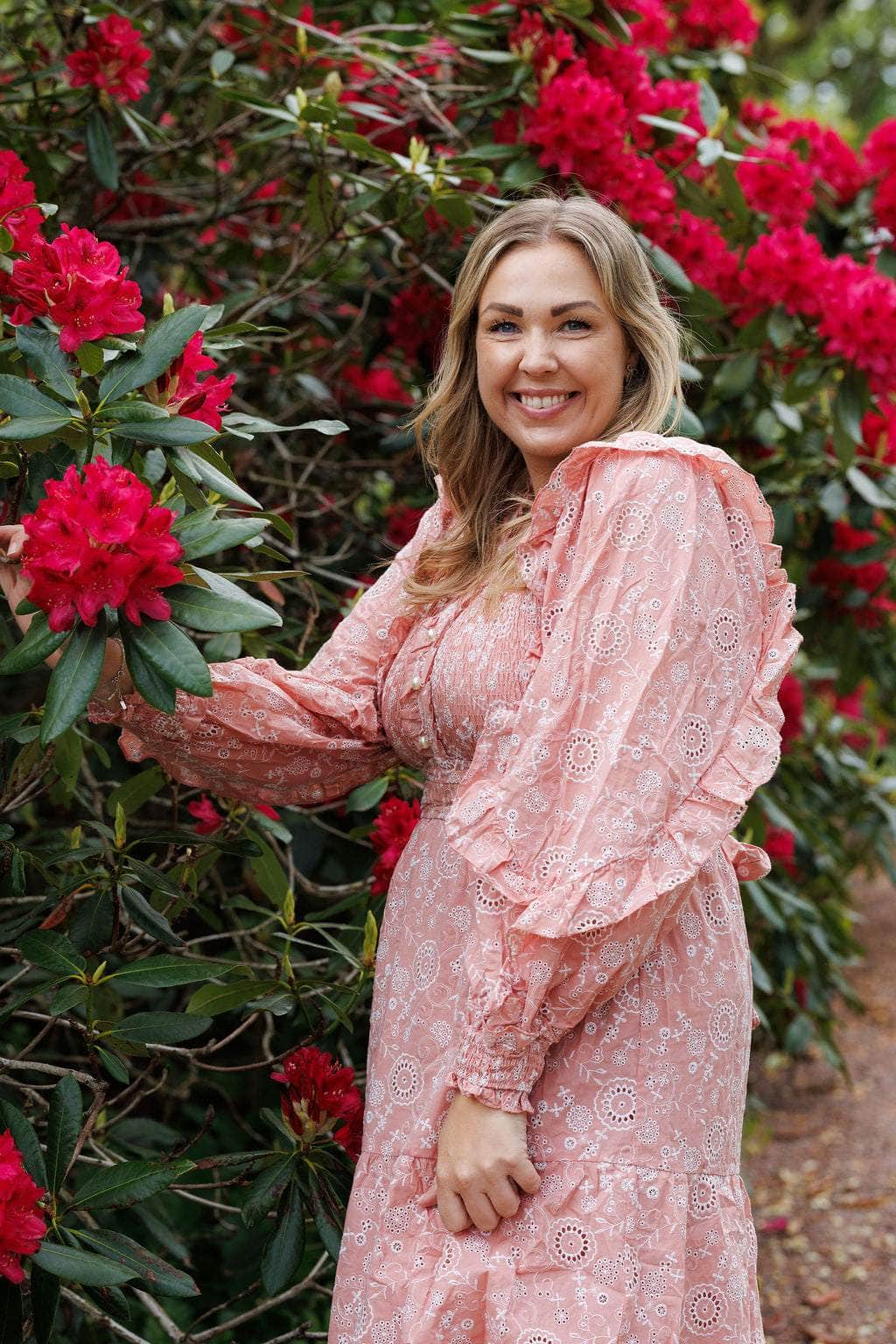 By Lien Kjole Riviera Maxi Kjole - Withered Rose