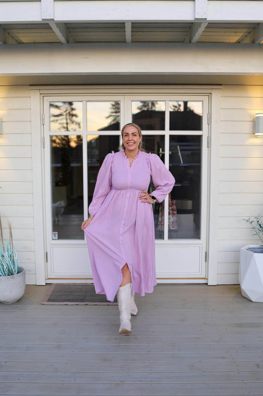 By Lien Musselin Smock kjole - Orchid Bloom