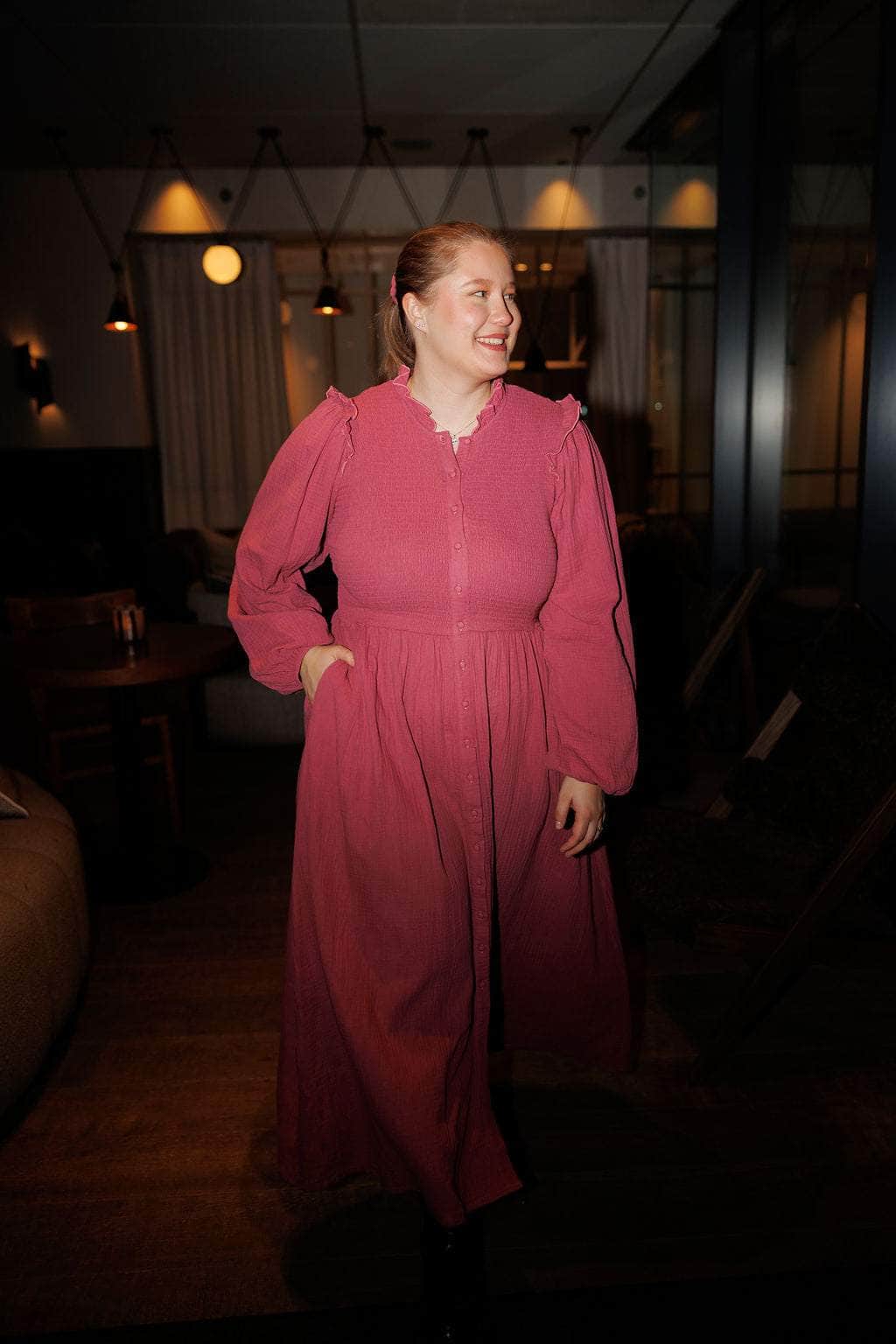 By Lien Musselin Smock kjole - Rose Wine