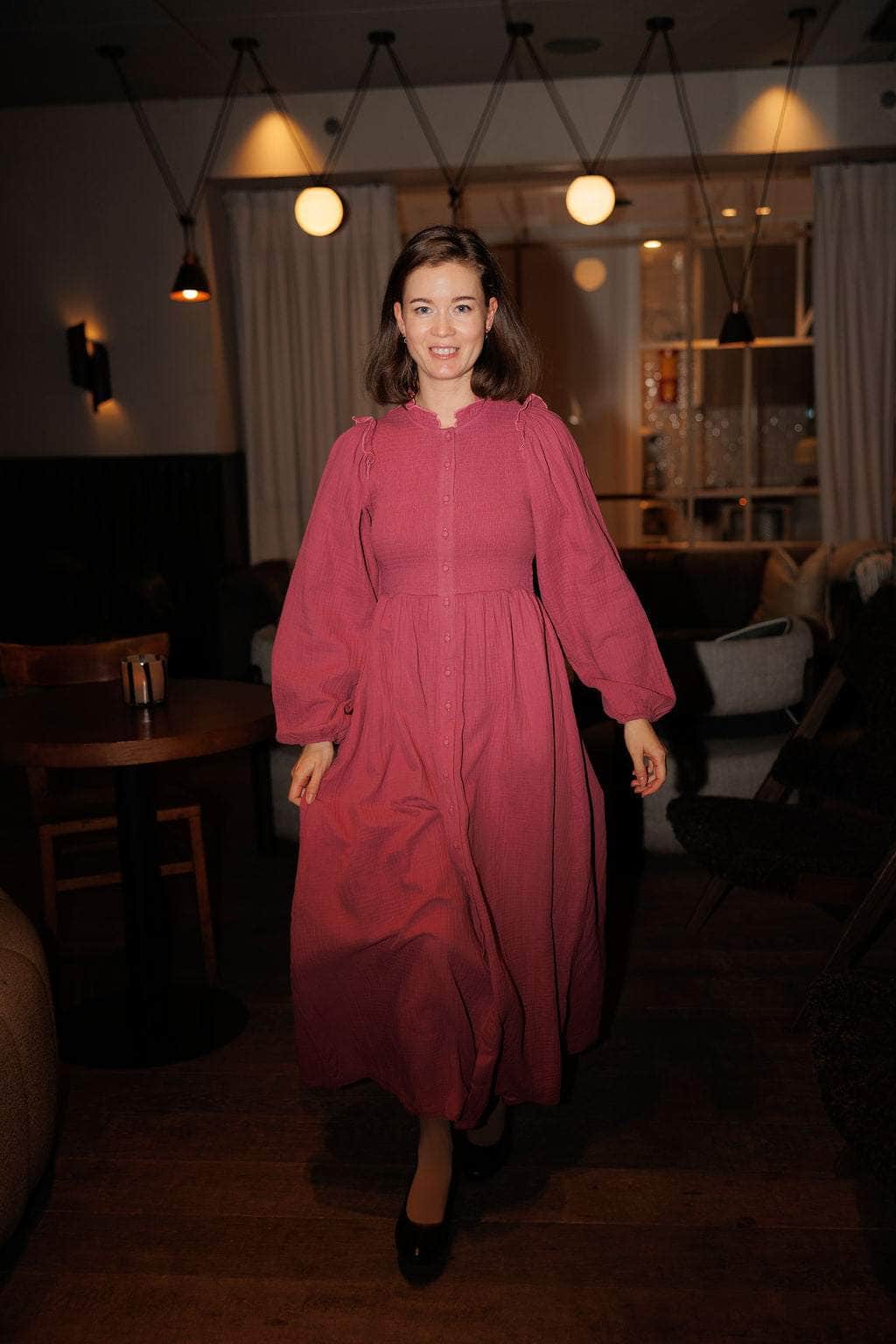 By Lien Musselin Smock kjole - Rose Wine