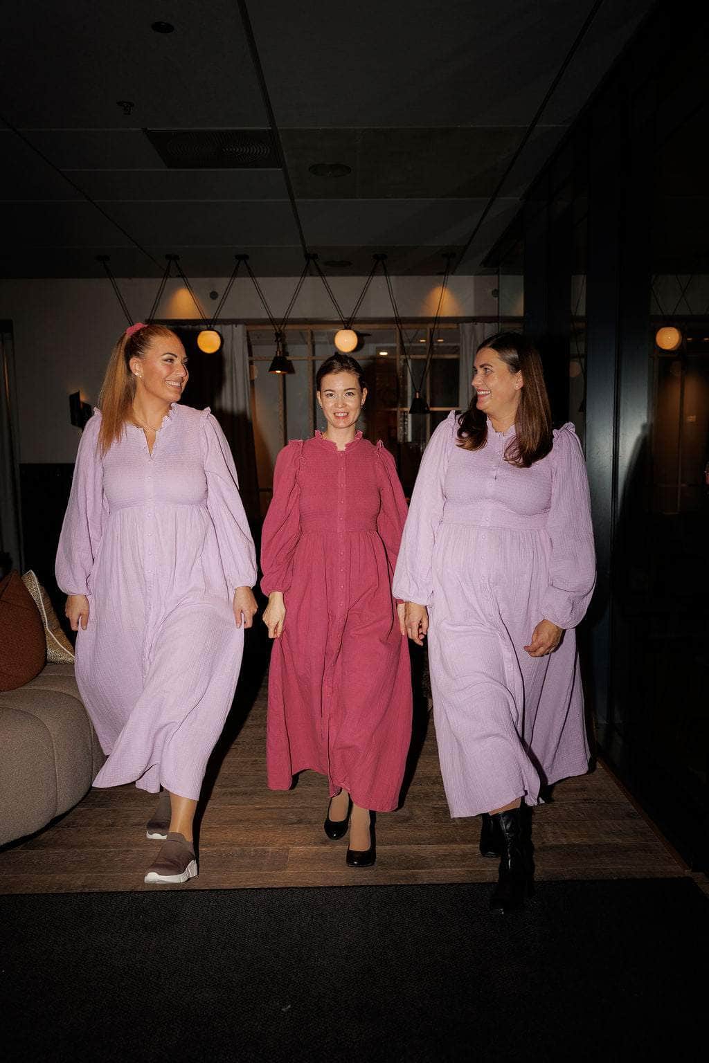 By Lien Musselin Smock kjole - Rose Wine