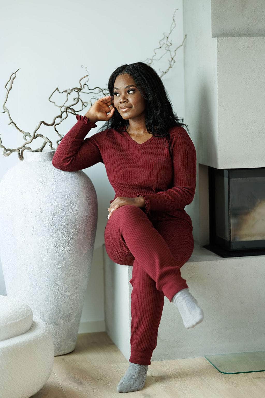 By Lien Signature Loungewear Genser - Cabernet