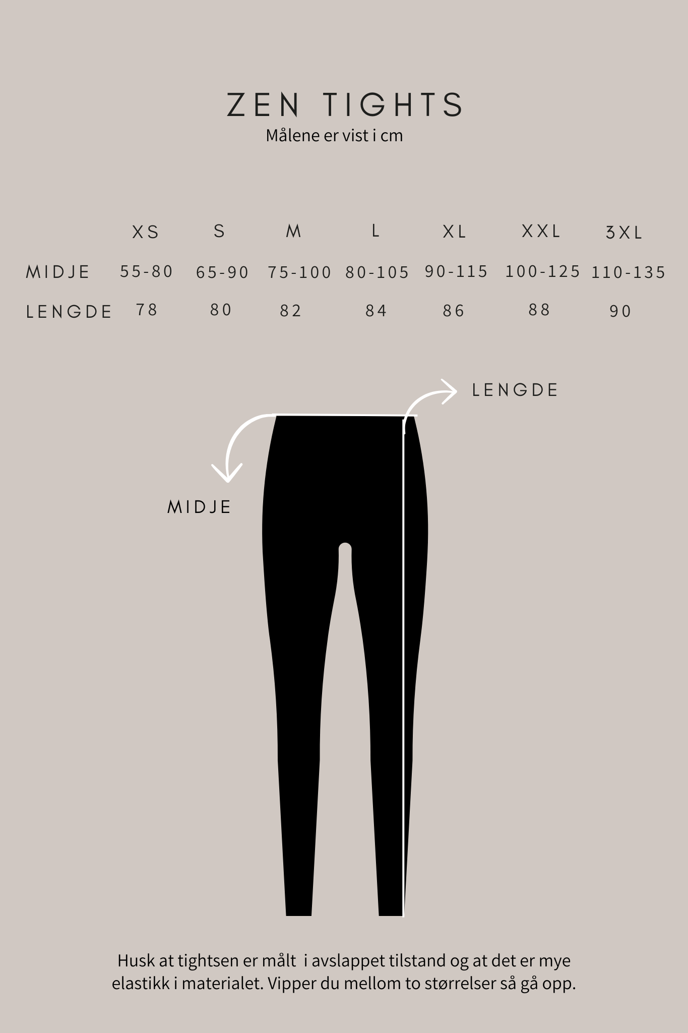 By Lien ZEN - Treningstights - Black Onyx