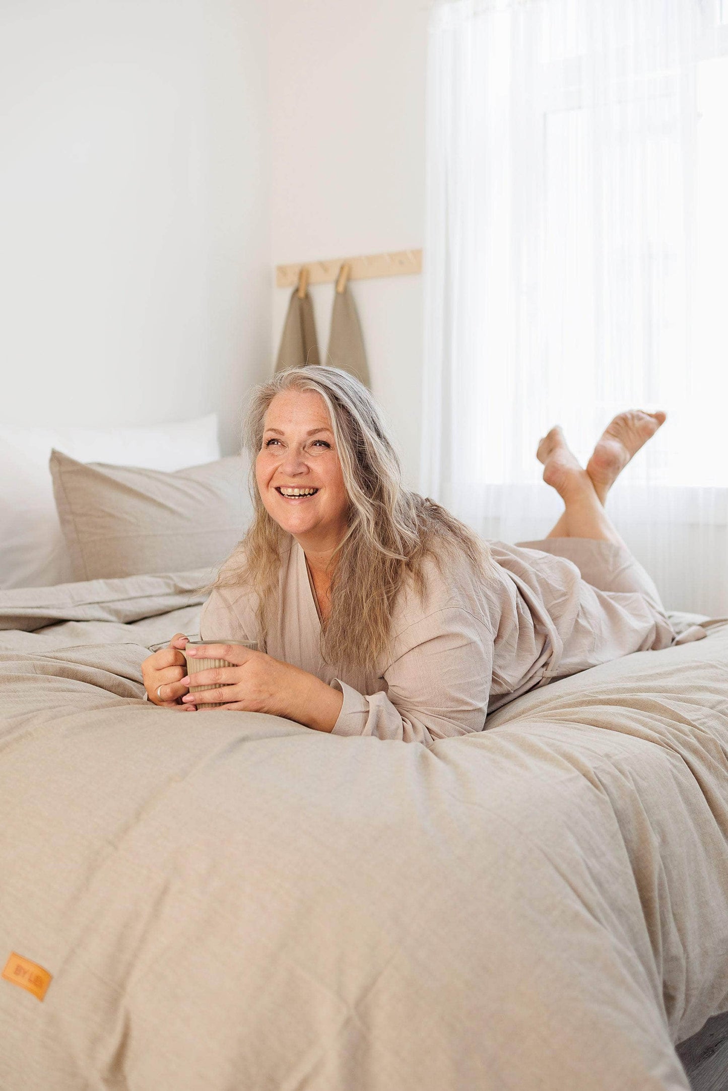 ByLien-Shop Delicate Morgenkåpe - Beige