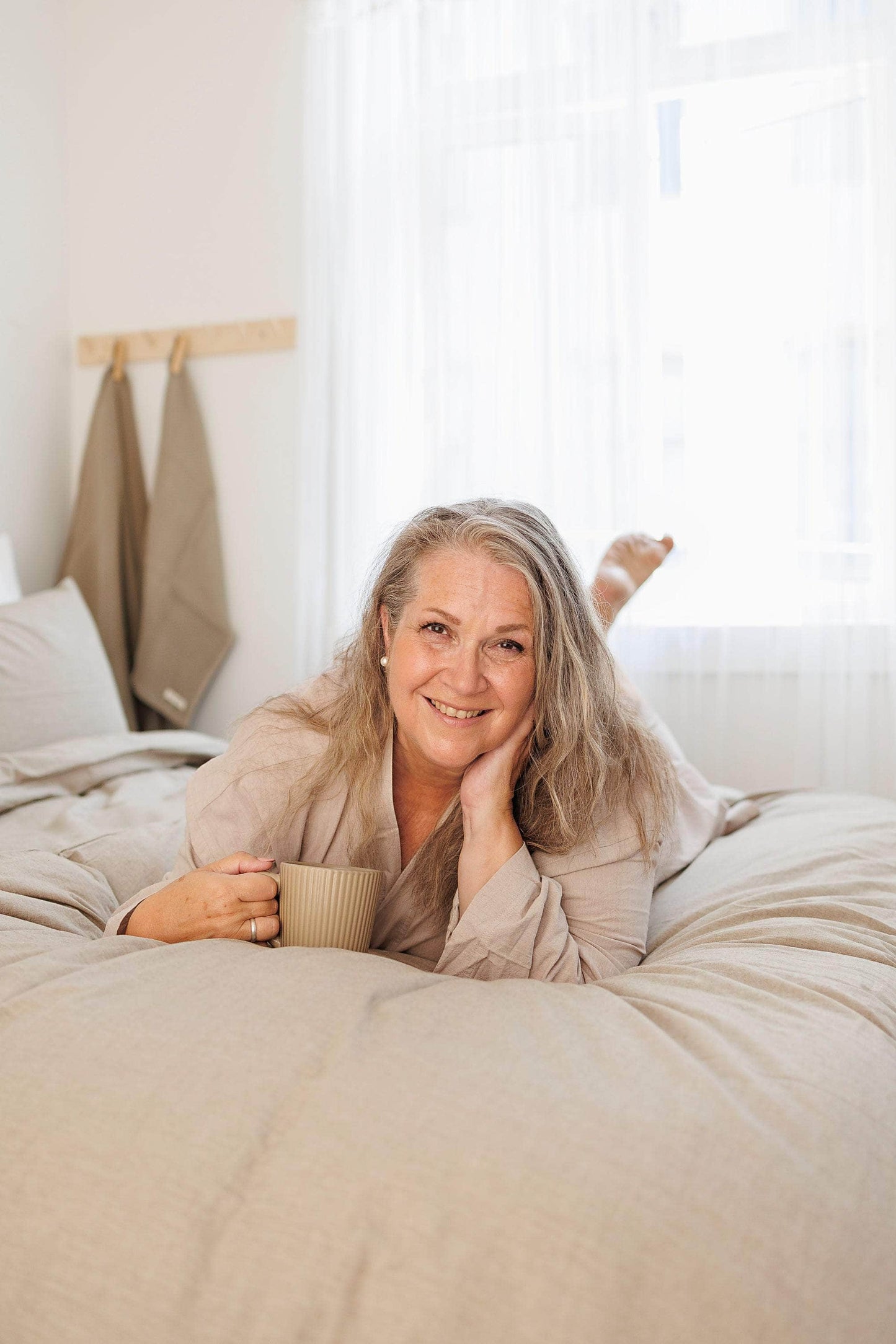 ByLien-Shop Delicate Morgenkåpe - Beige