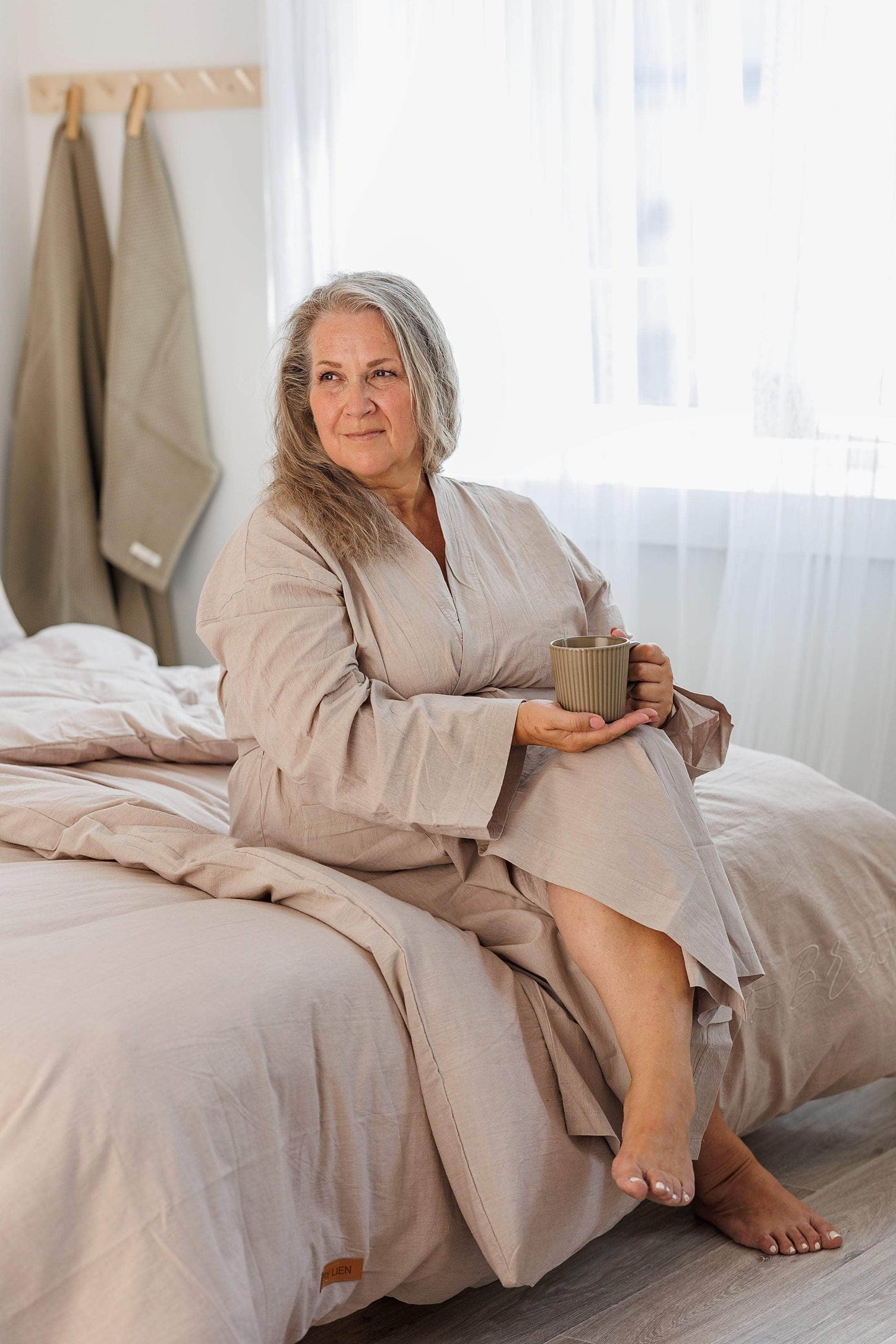 ByLien-Shop Delicate Morgenkåpe - Beige