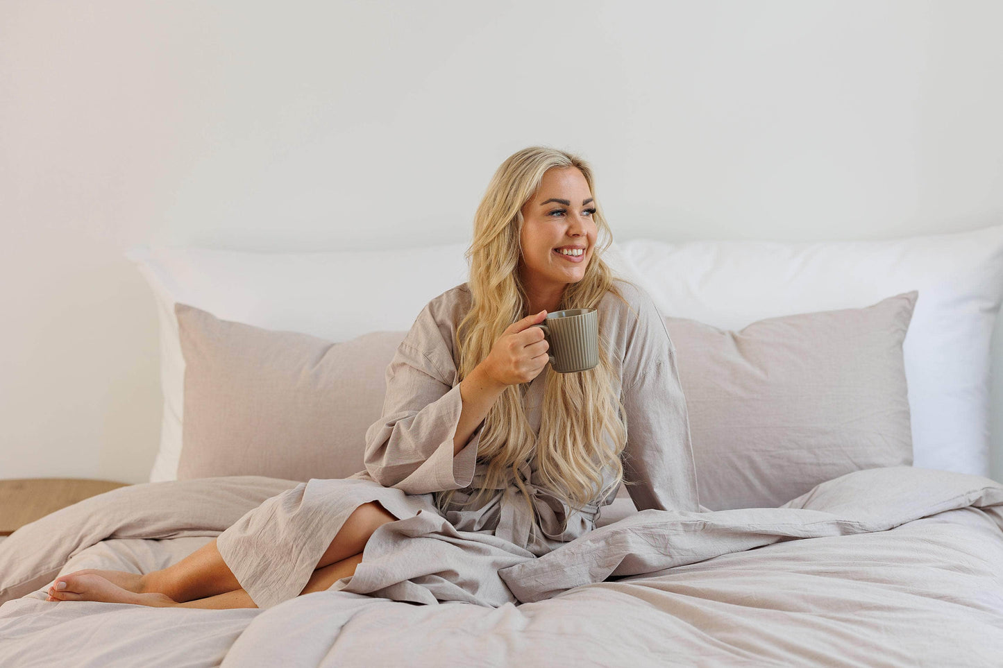ByLien-Shop Delicate Morgenkåpe - Beige