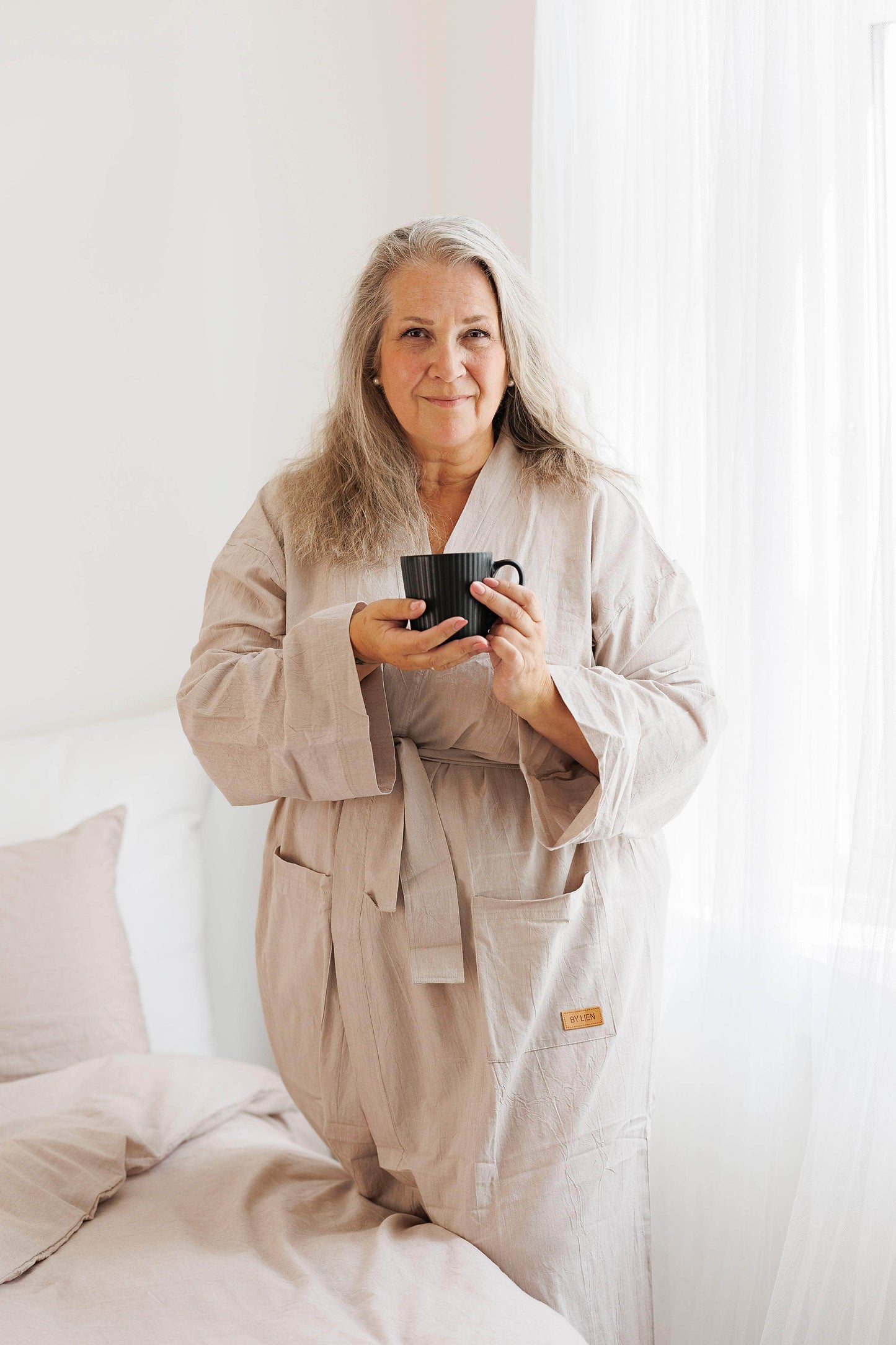 ByLien-Shop Delicate Morgenkåpe - Simply Taupe