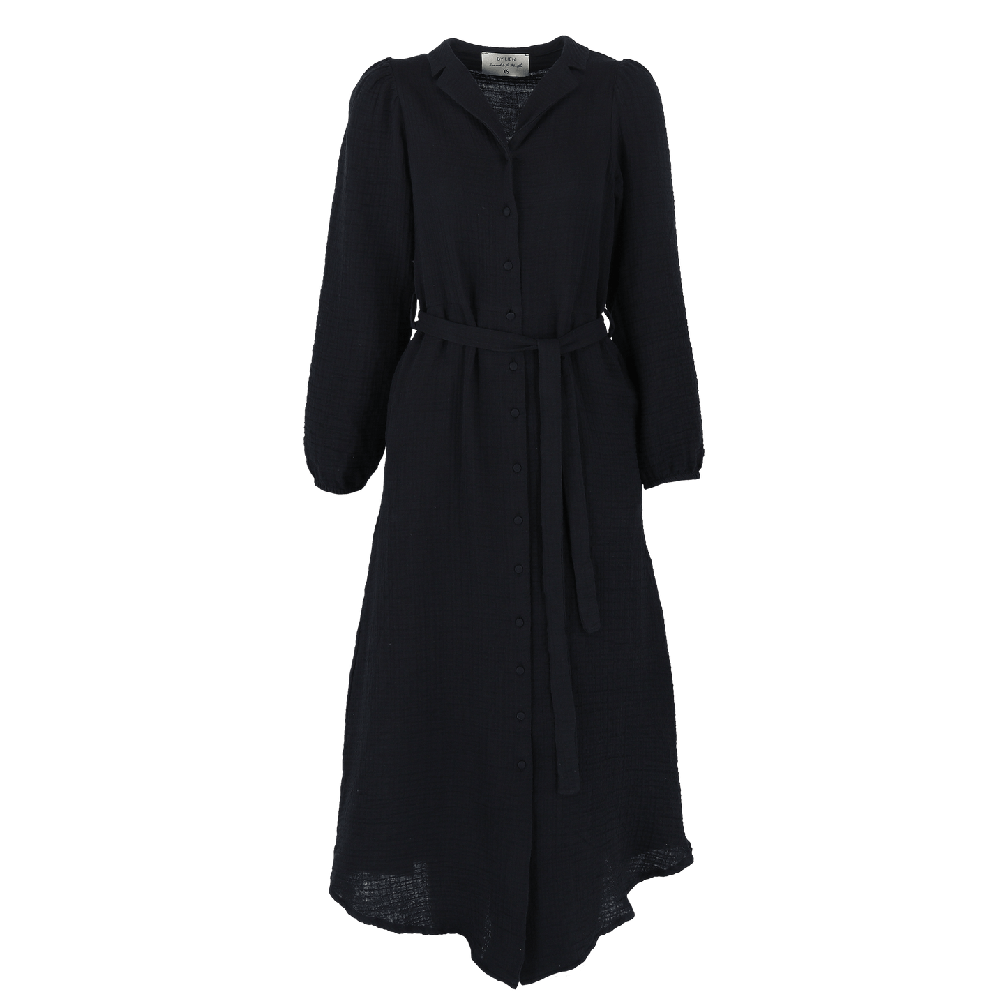 ByLien-Shop Meditate Musselin Skjortekjole - Black Onyx