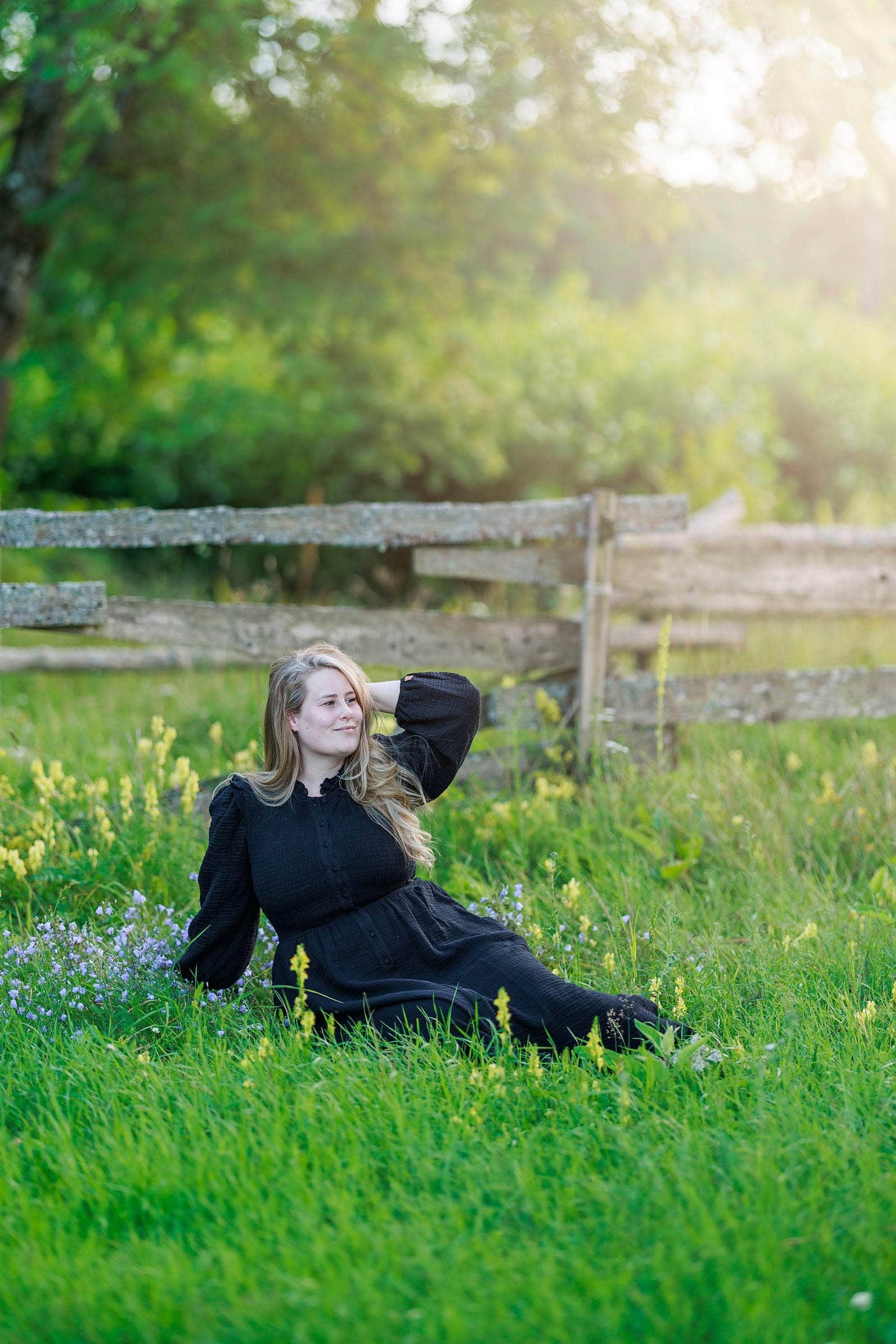 ByLien-Shop Meditate Musselin Smock Kjole - Black Onyx