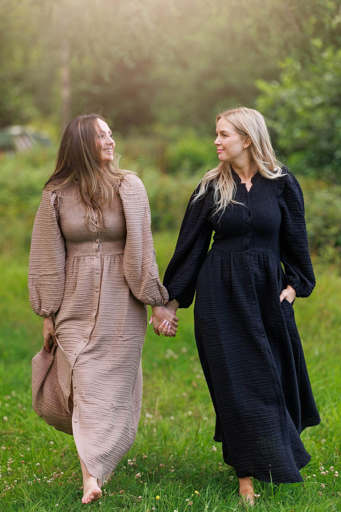 ByLien-Shop Meditate Musselin Smock Kjole - Black Onyx
