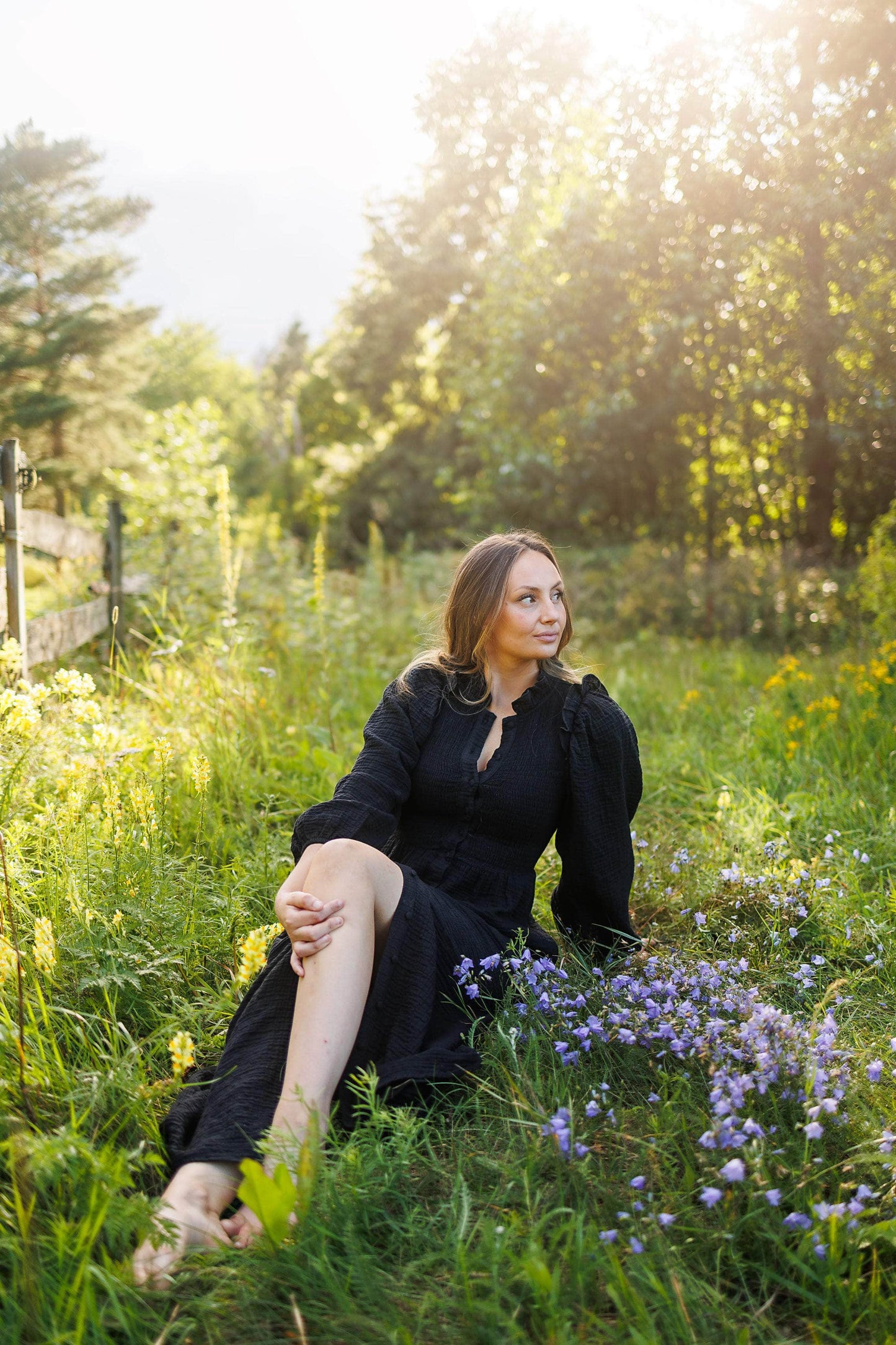 ByLien-Shop Meditate Musselin Smock Kjole - Black Onyx