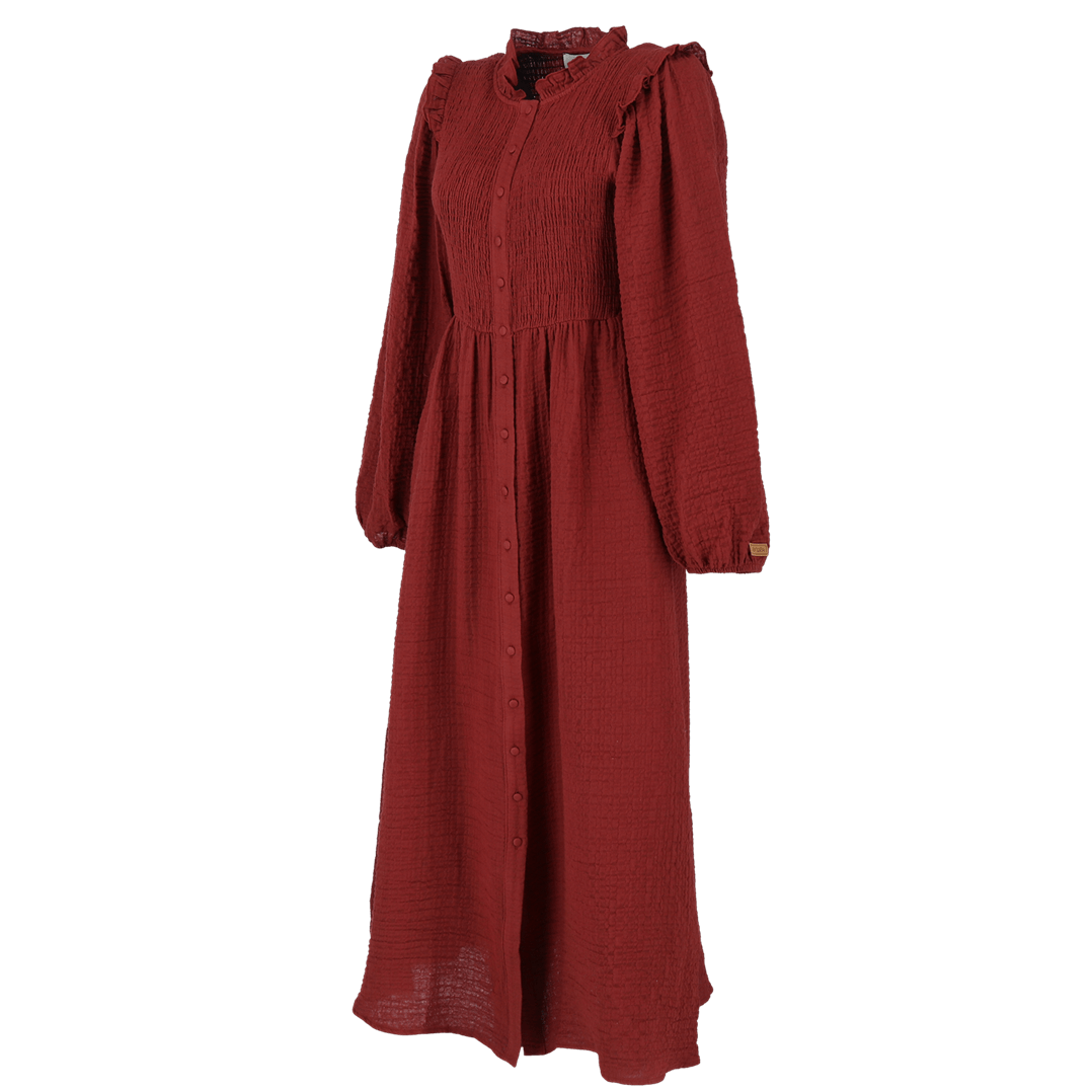 ByLien-Shop Meditate Musselin Smock Kjole - Fired Brick