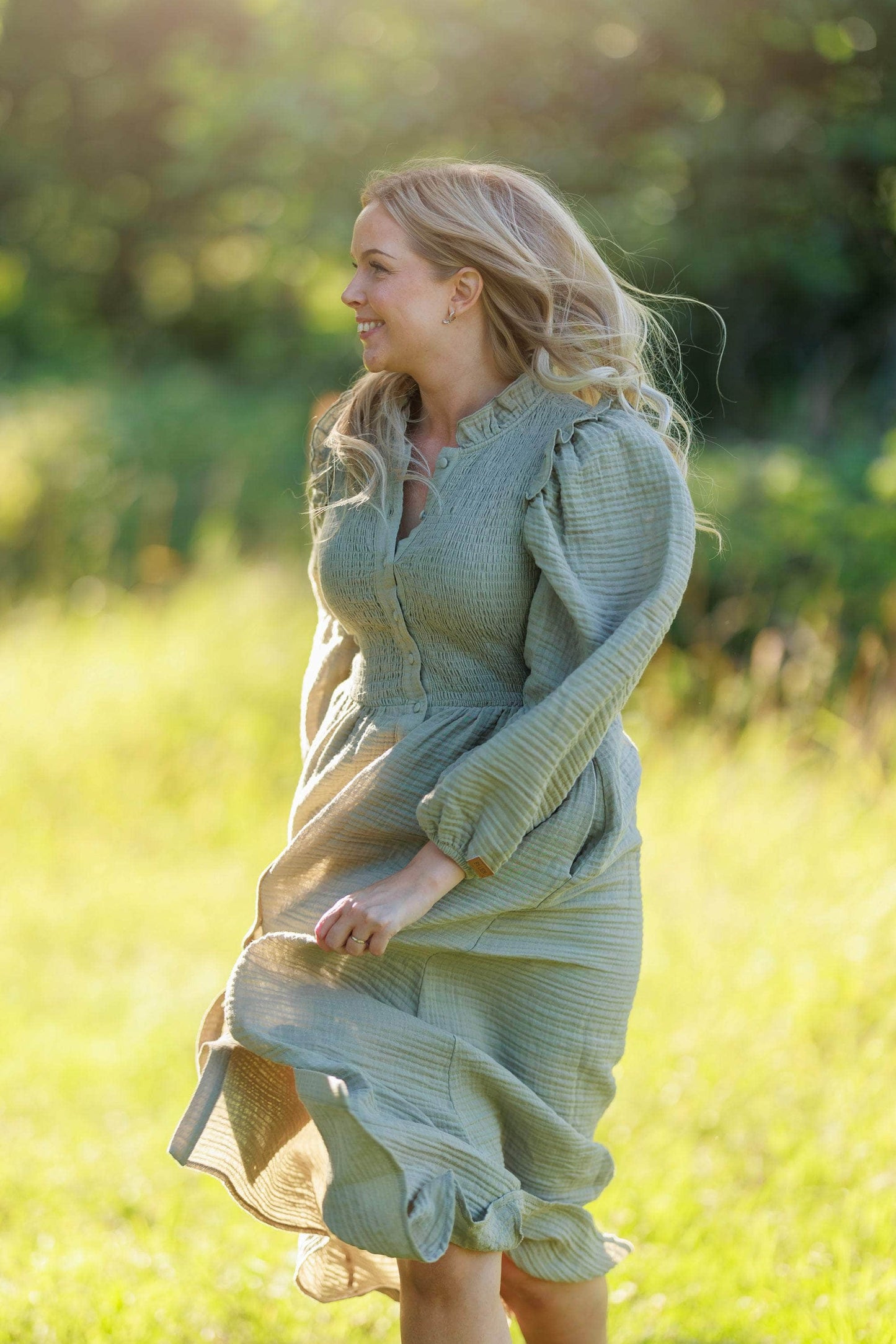 ByLien-Shop Meditate Musselin Smock Kjole - Shadow