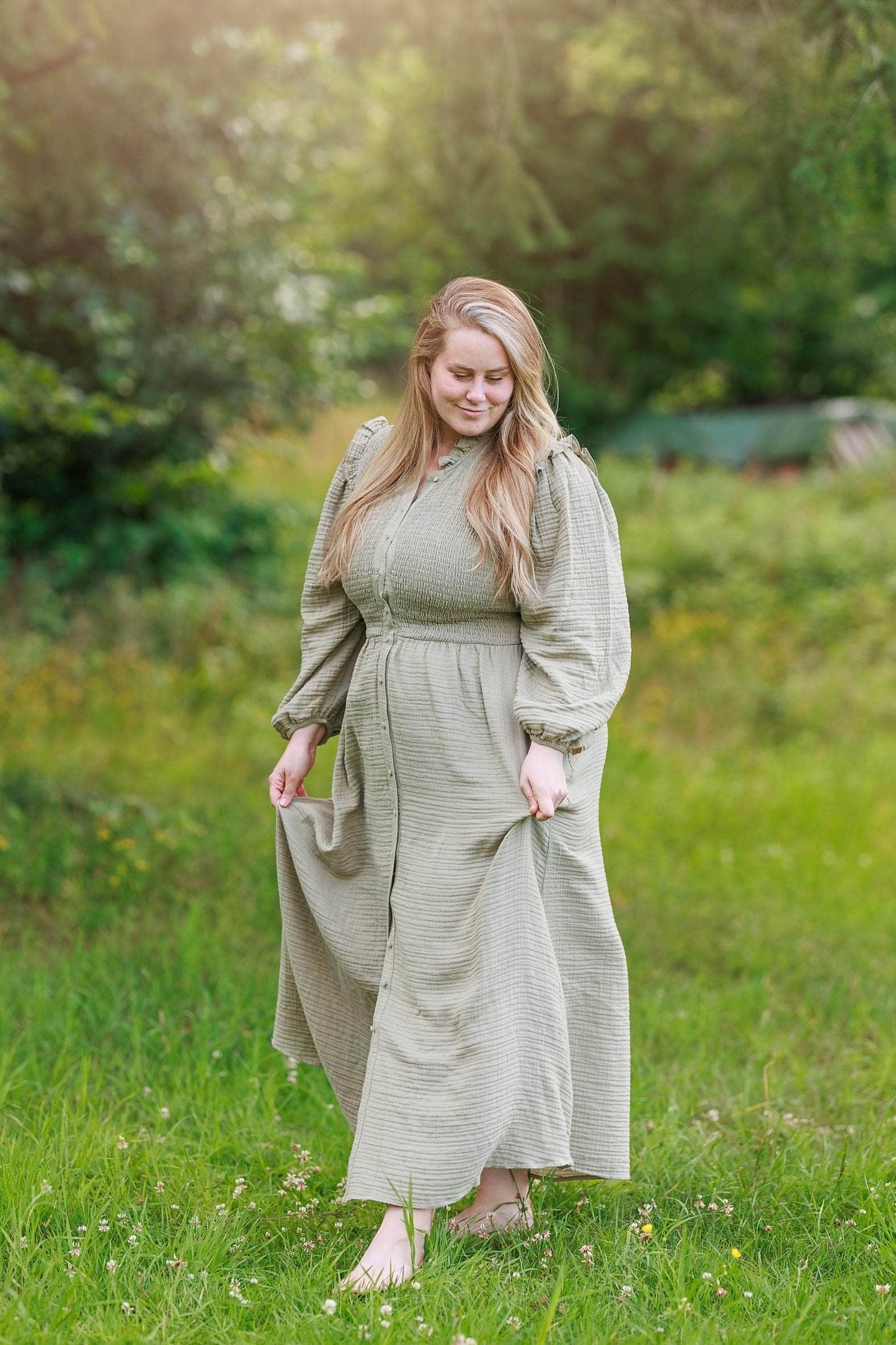 ByLien-Shop Meditate Musselin Smock Kjole - Shadow