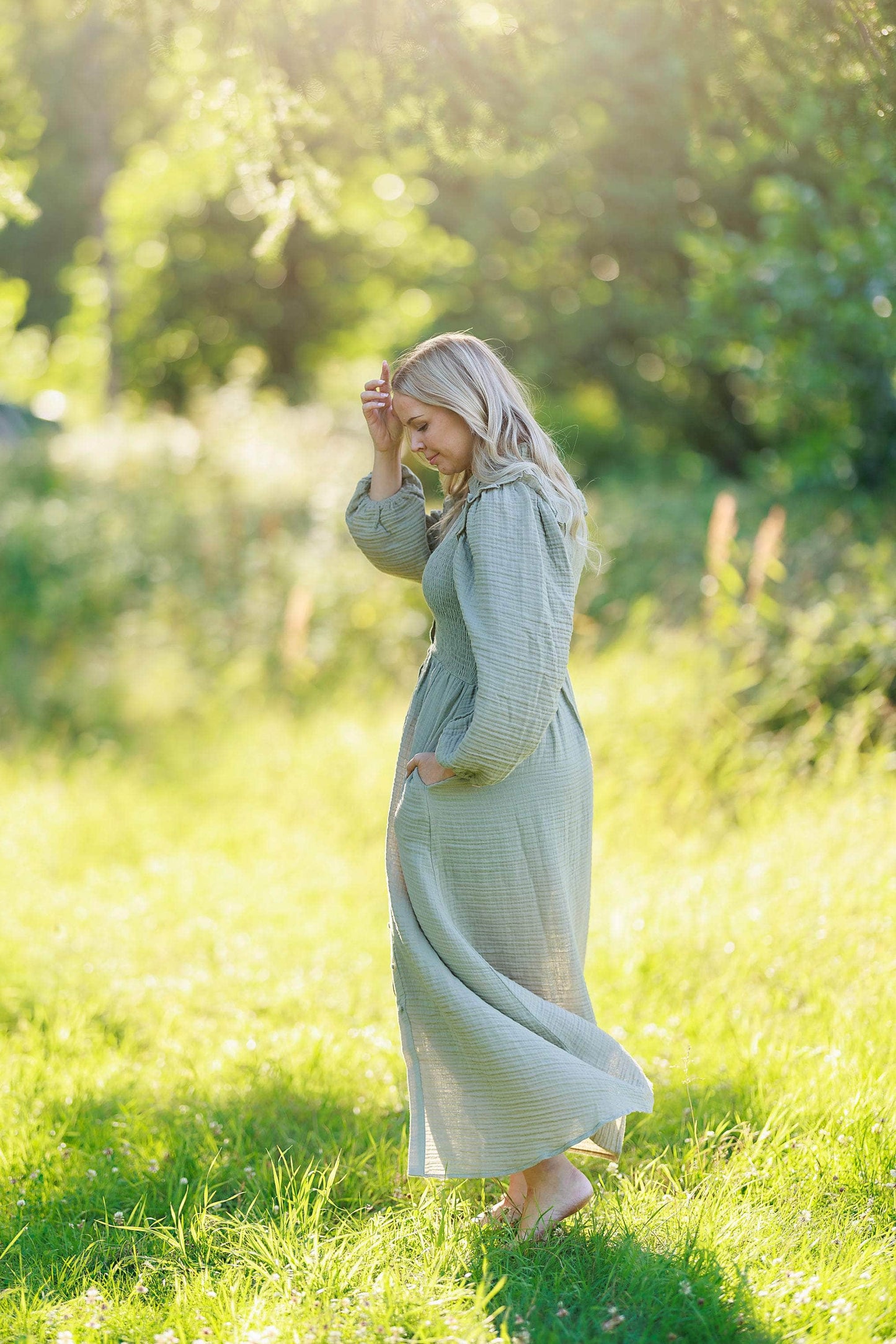 ByLien-Shop Meditate Musselin Smock Kjole - Shadow