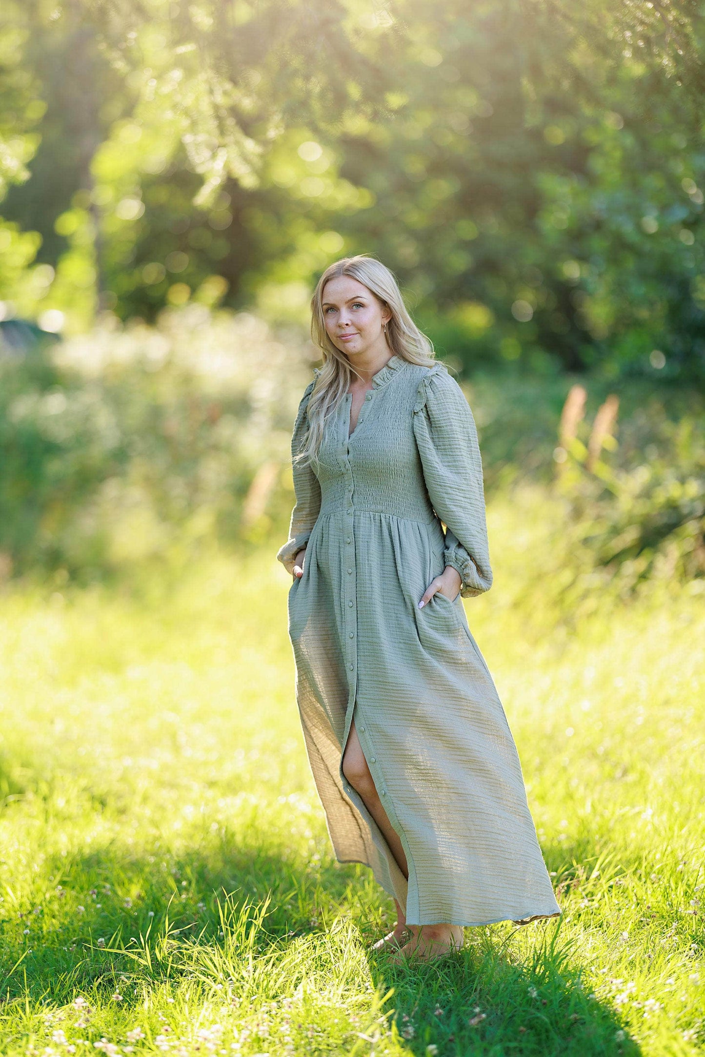 ByLien-Shop Meditate Musselin Smock Kjole - Shadow