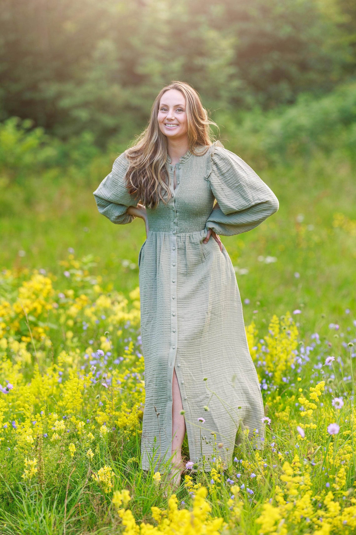 ByLien-Shop Meditate Musselin Smock Kjole - Shadow