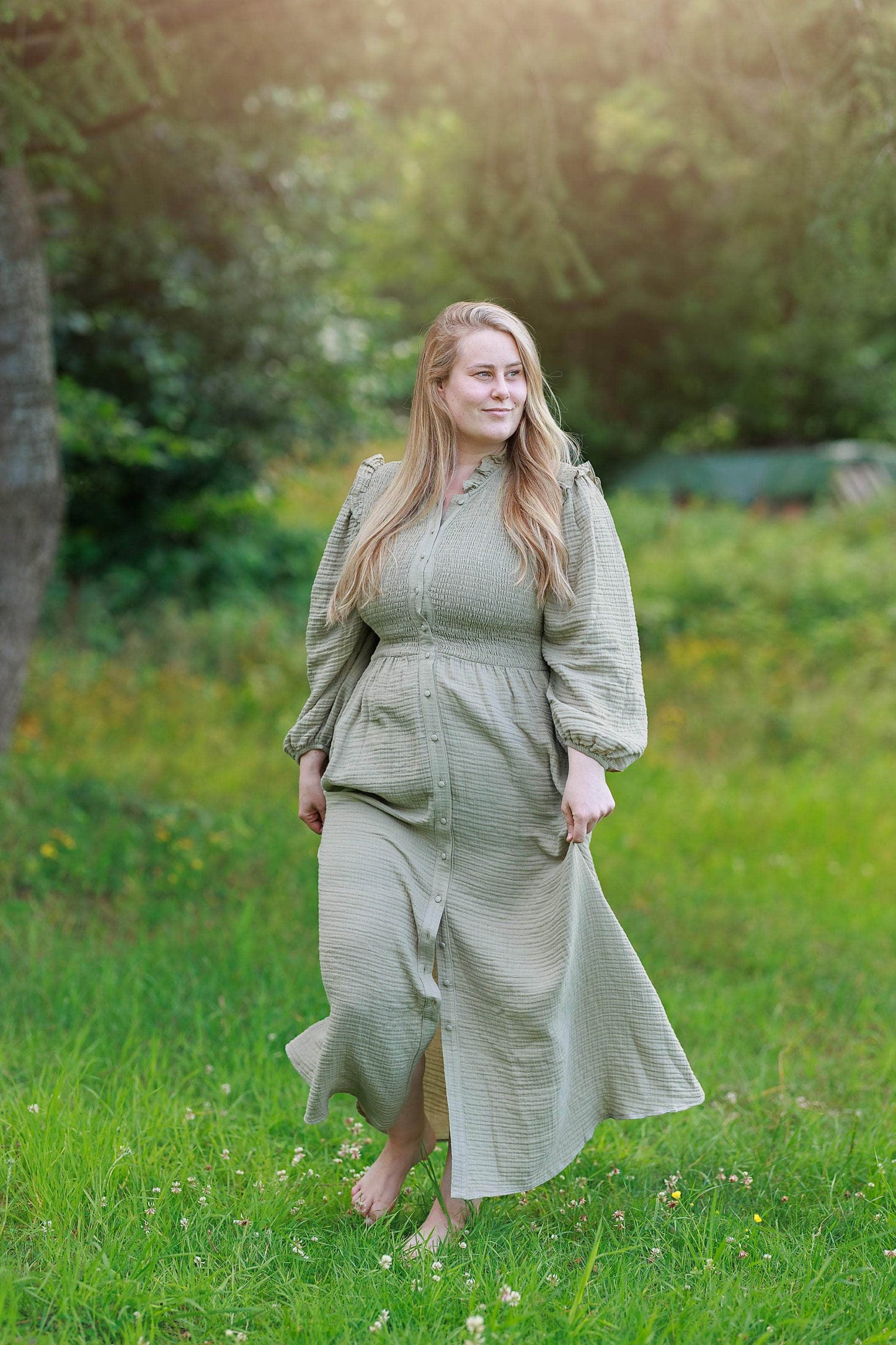 ByLien-Shop Meditate Musselin Smock Kjole - Shadow