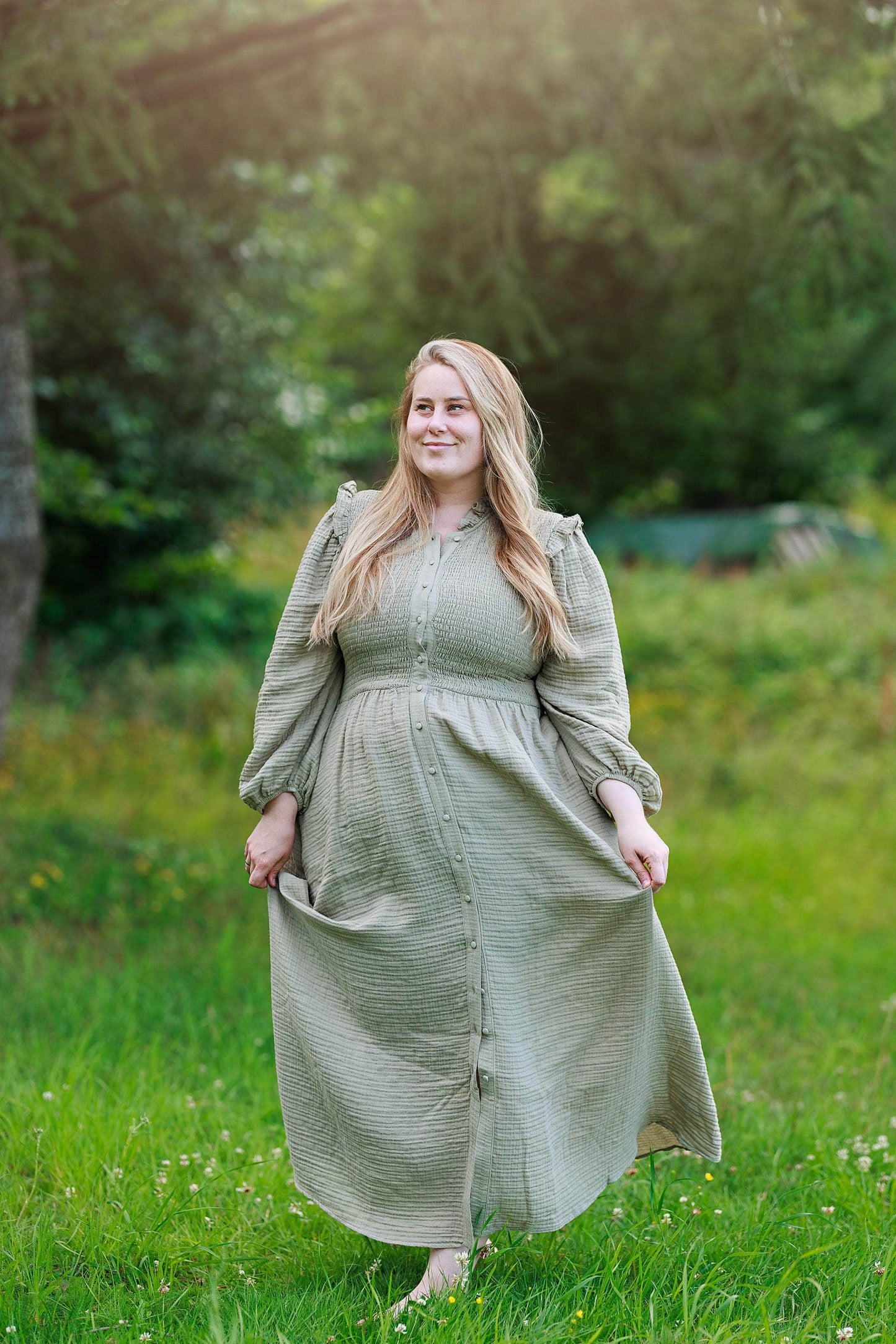 ByLien-Shop Meditate Musselin Smock Kjole - Shadow