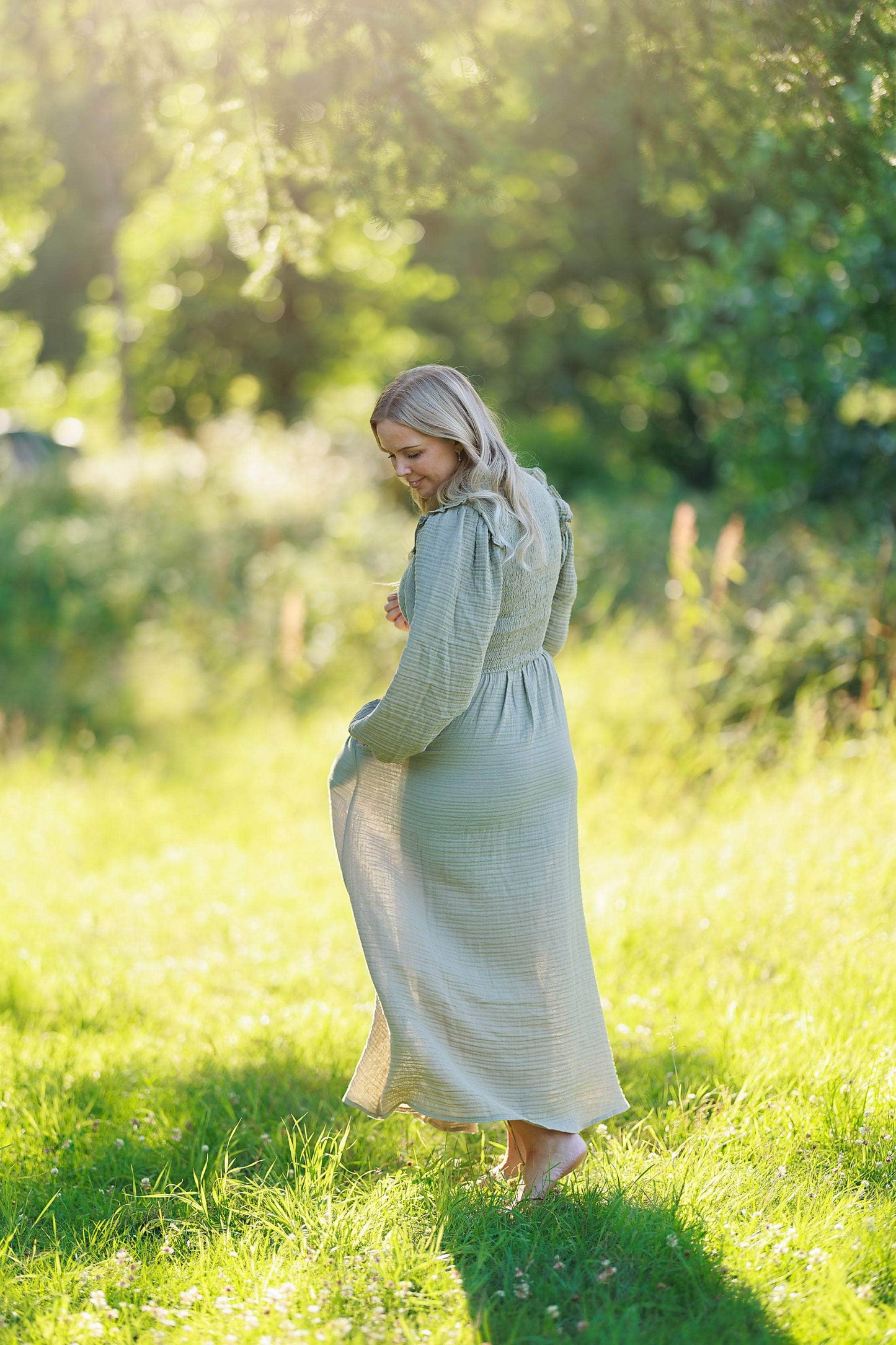 ByLien-Shop Meditate Musselin Smock Kjole - Shadow