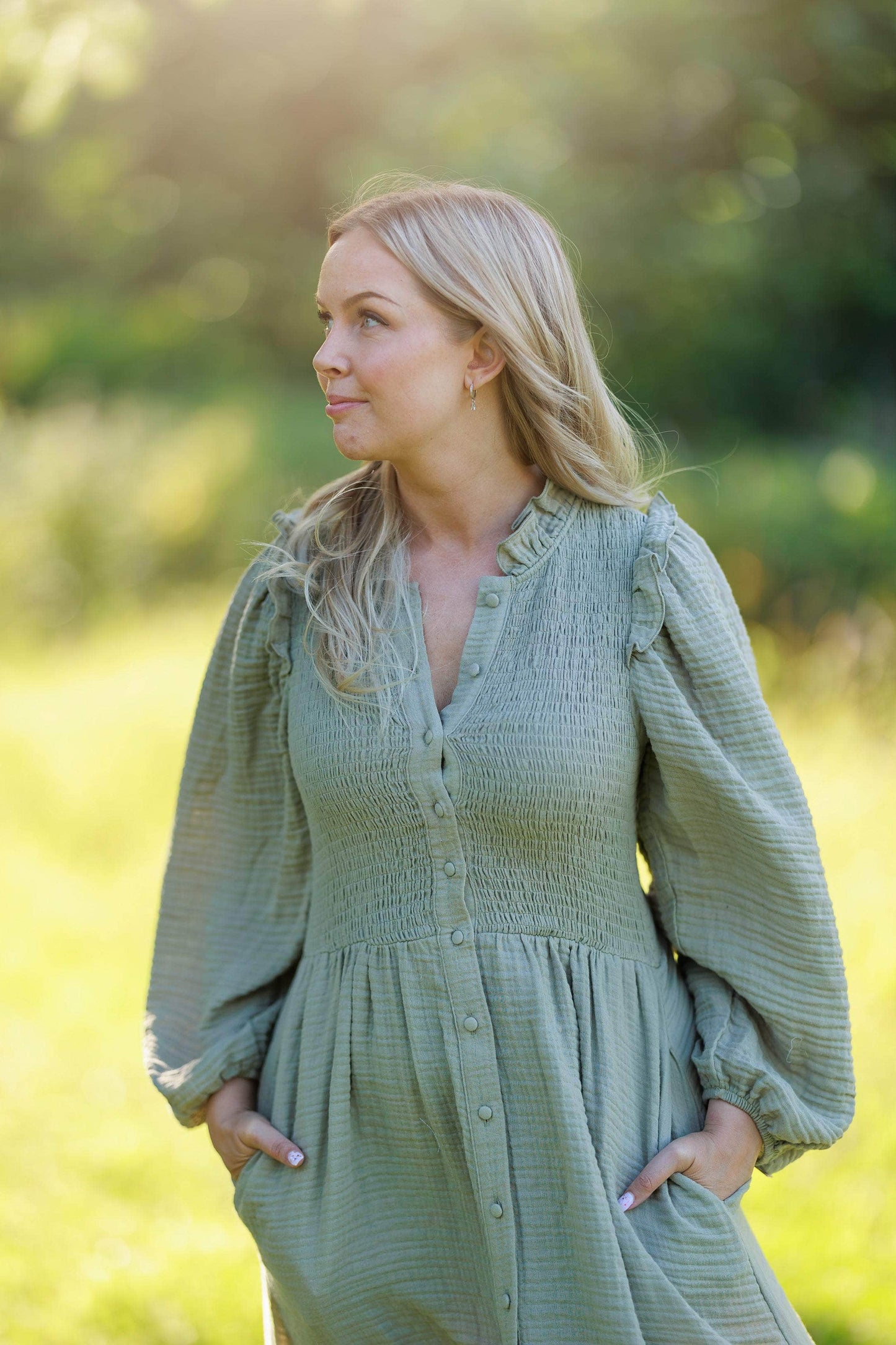 ByLien-Shop Meditate Musselin Smock Kjole - Shadow