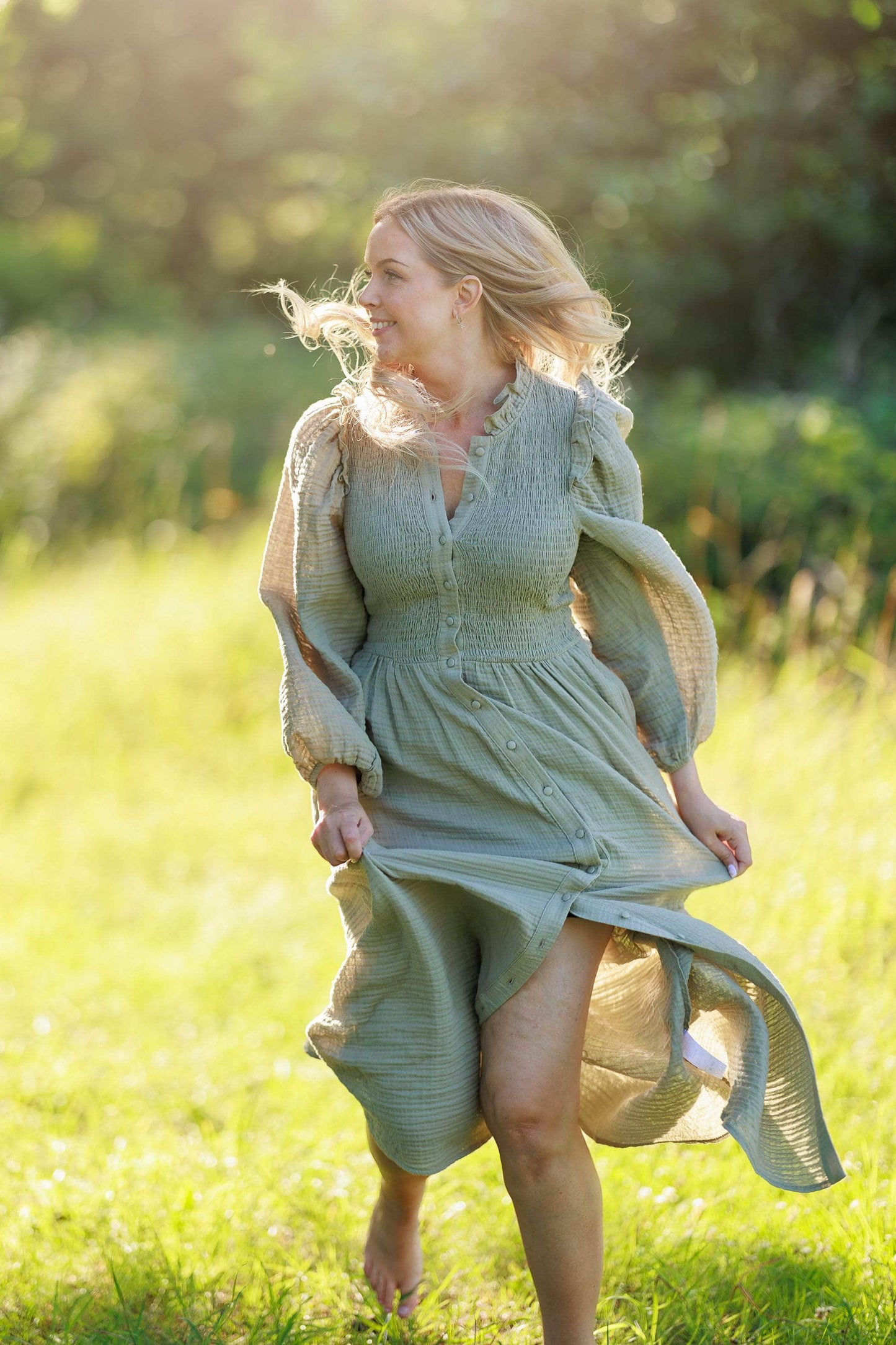 ByLien-Shop Meditate Musselin Smock Kjole - Shadow