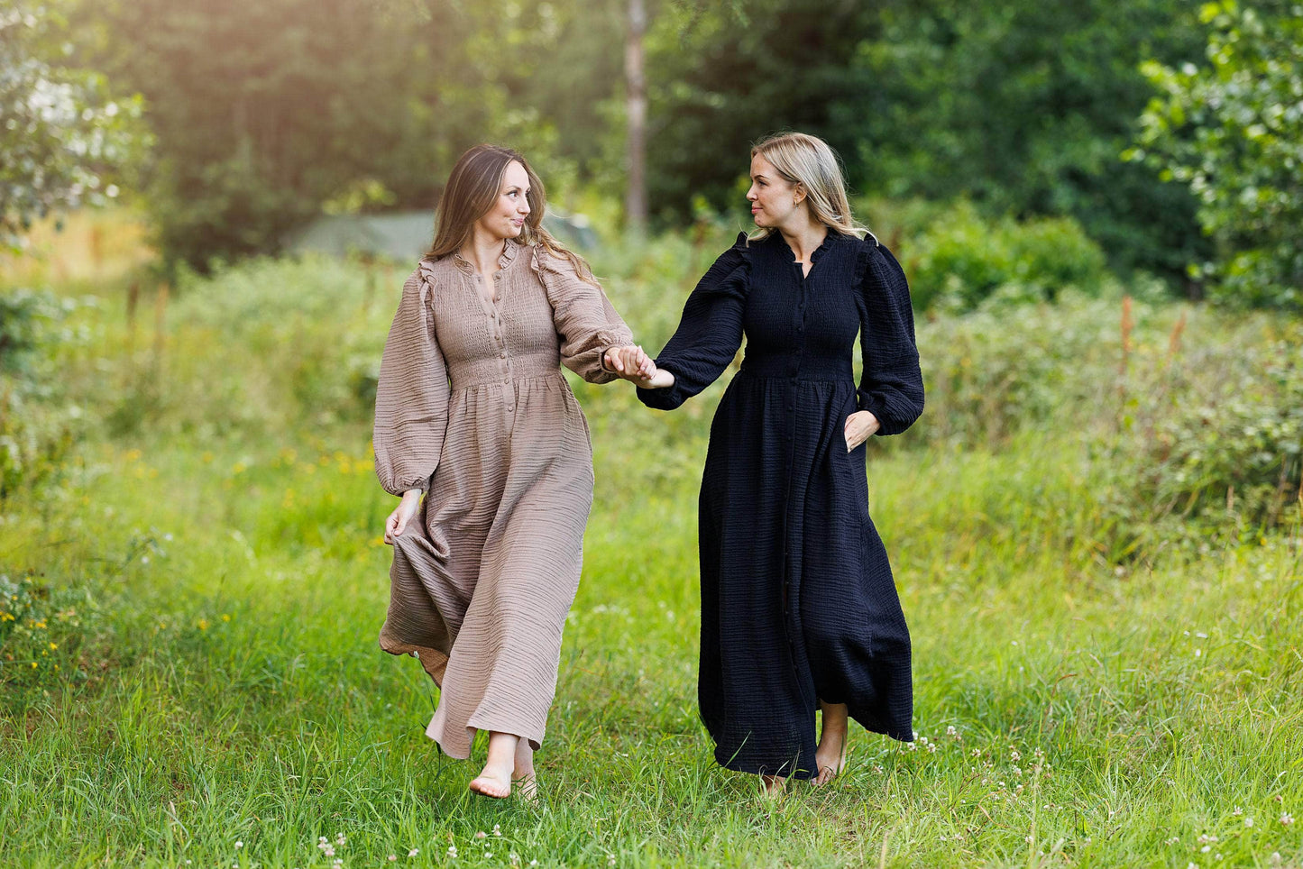 ByLien-Shop Meditate Musselin Smock Kjole - Simply Taupe