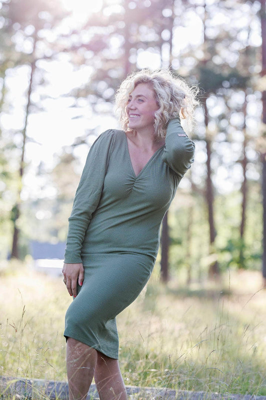 ByLien-Shop Peaceful Loungewear Kjole - Oil Green