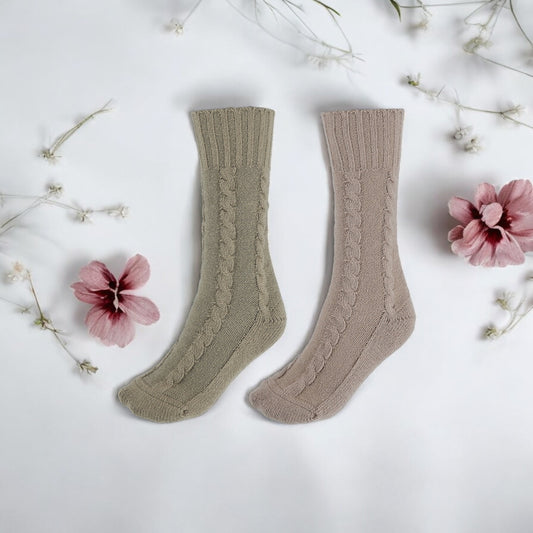 Cosy sokker 2 pk - Grønn/Beige