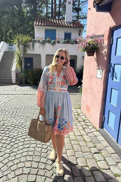By Lien Bloom Dress - Blå