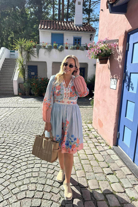 By Lien Bloom Dress - Blå