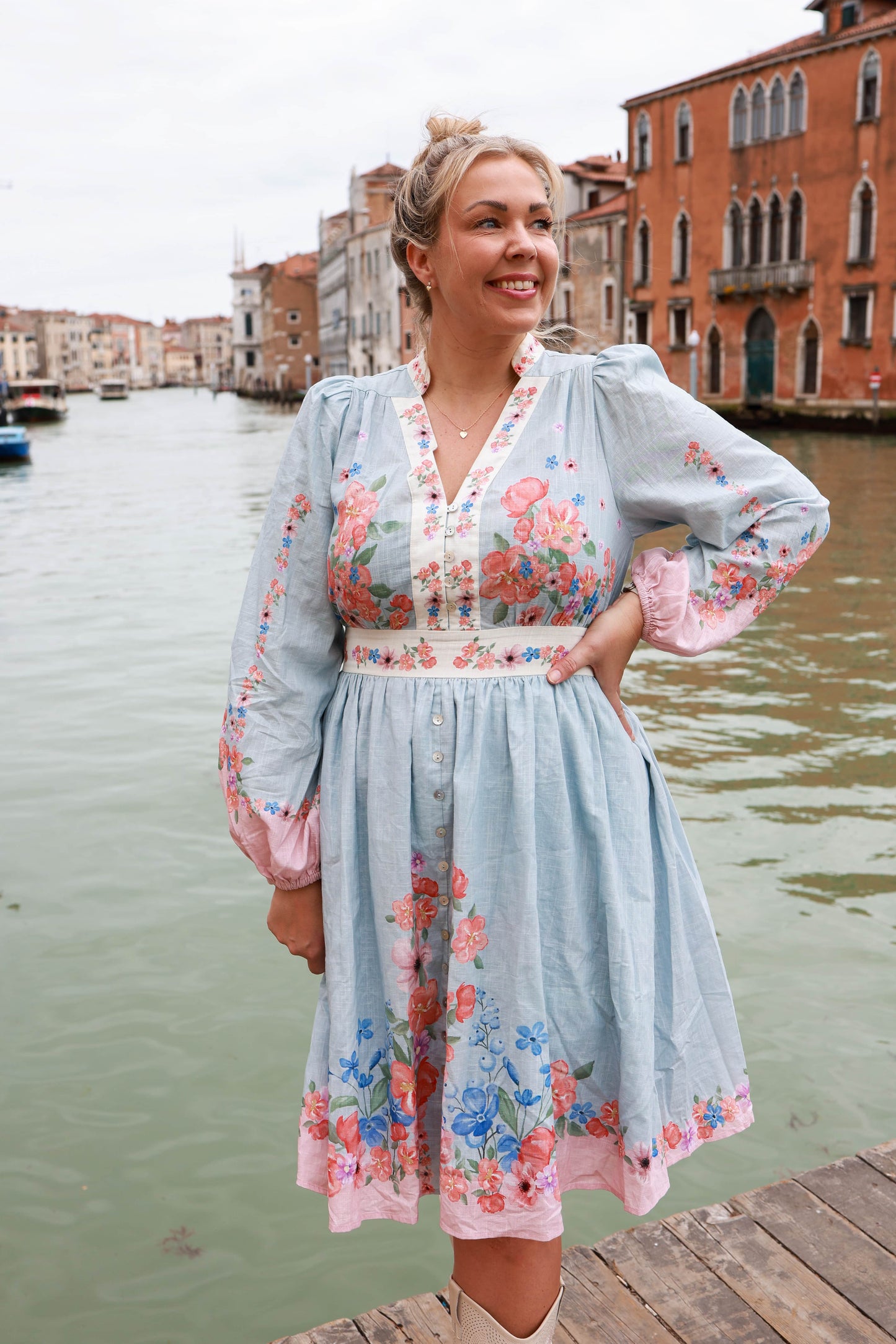 By Lien Bloom Dress - Blå