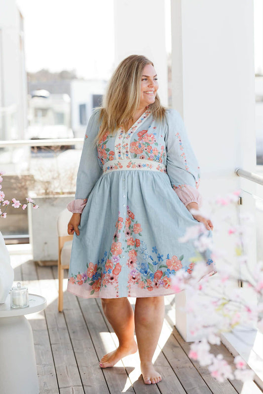 By Lien Bloom Dress - Blå