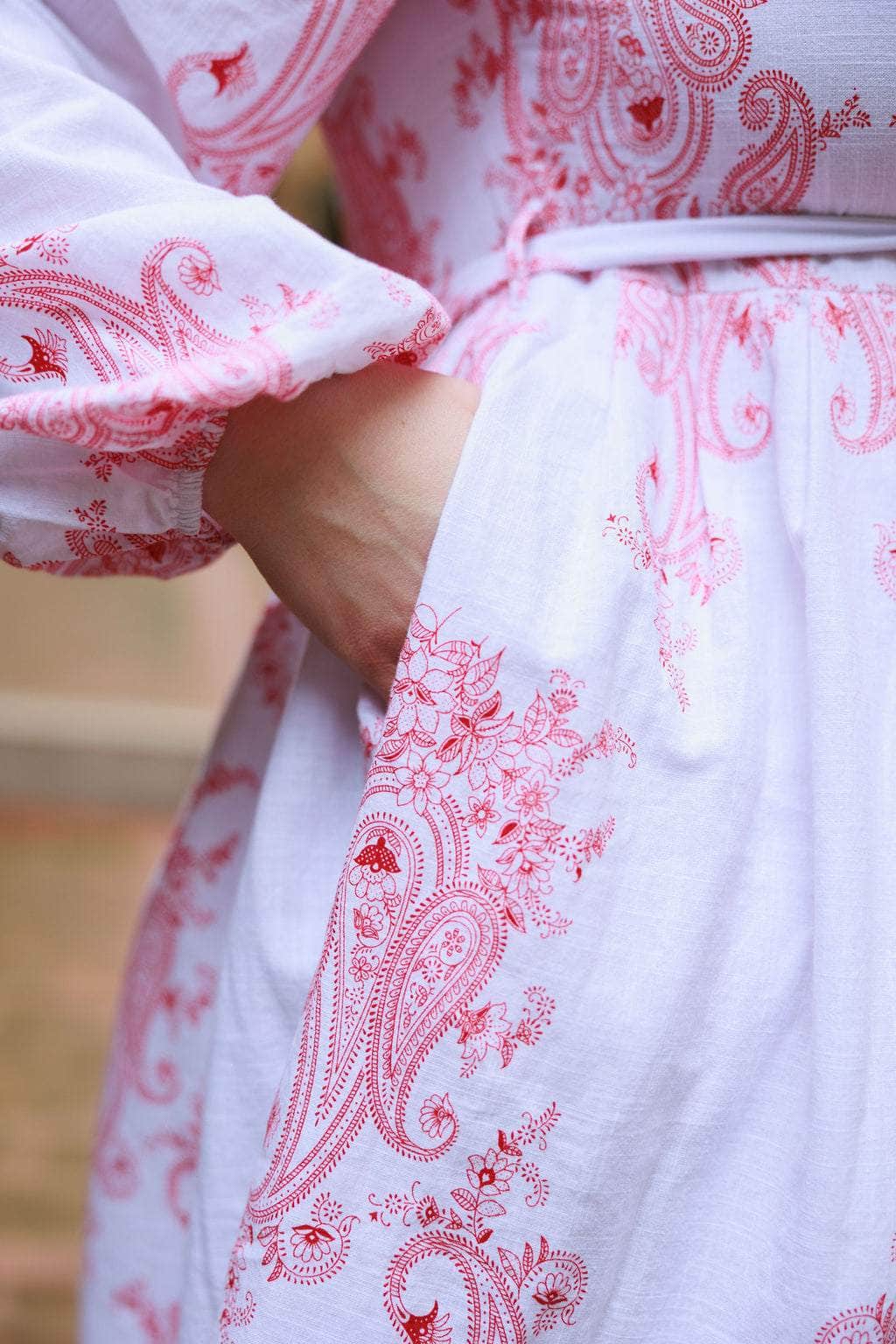 By Lien Cannes Kjole - Bright White/Haute Red