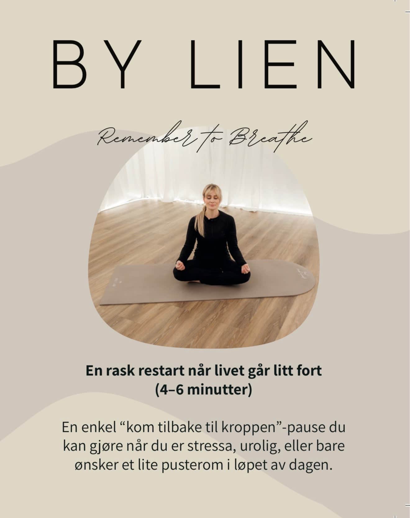 By Lien Namaste Yogamatte - Beige - inkl treningsprogram