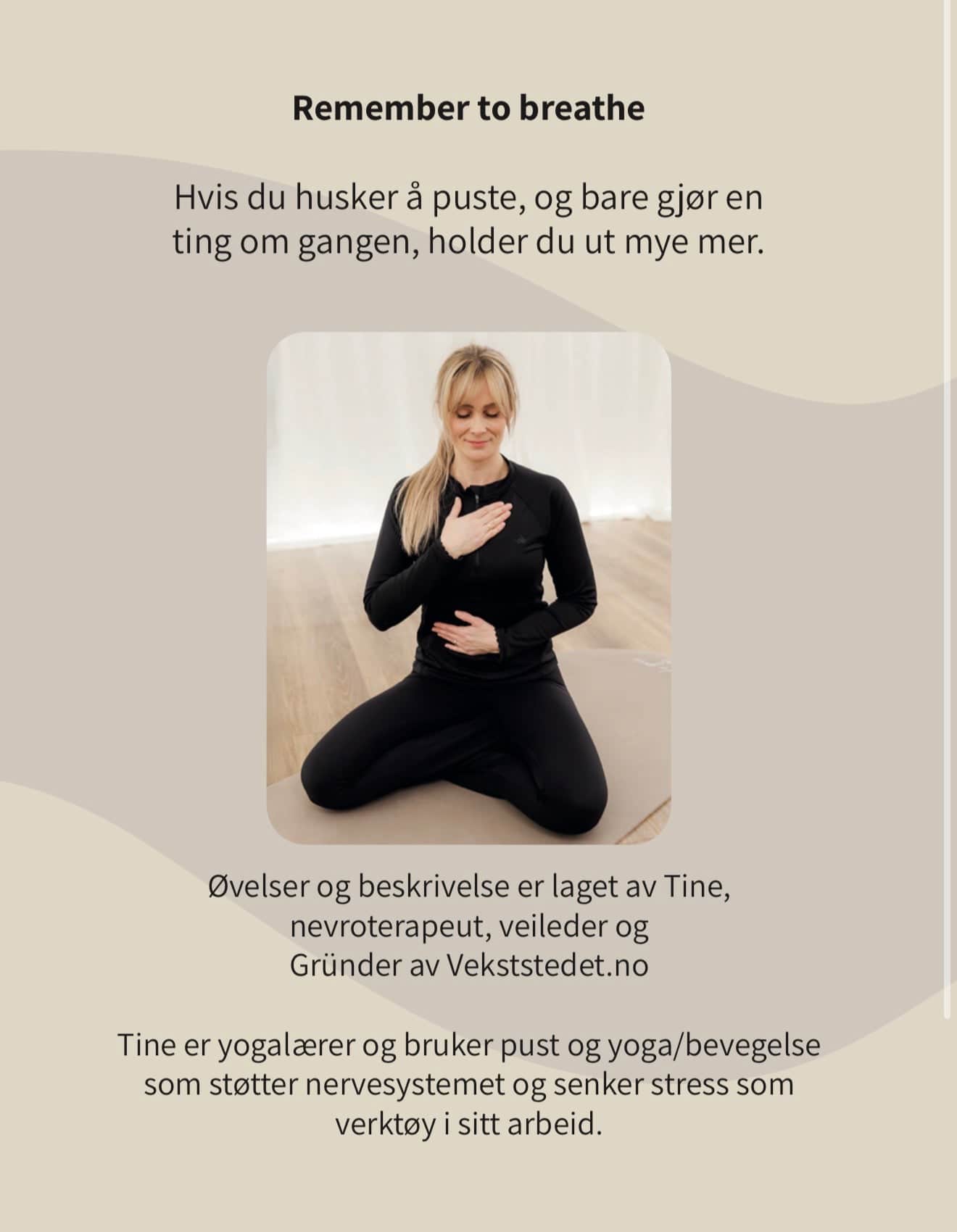 By Lien Namaste Yogamatte - Beige - inkl treningsprogram