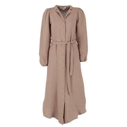 ByLien-Shop Meditate Musselin Skjortekjole - Simply Taupe