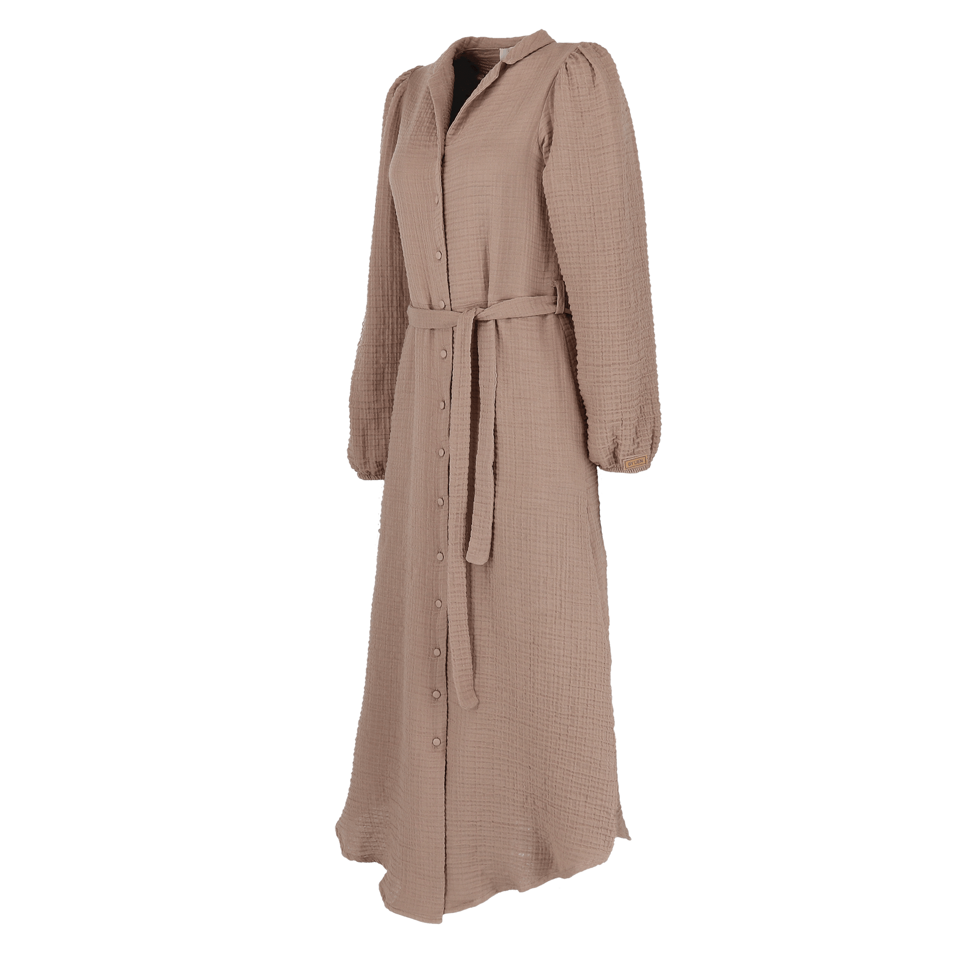 ByLien-Shop Meditate Musselin Skjortekjole - Simply Taupe