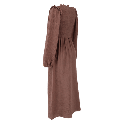 ByLien-Shop Meditate Musselin Smock Kjole - Cocoa Brown