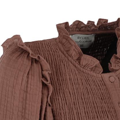 ByLien-Shop Meditate Musselin Smock Kjole - Cocoa Brown