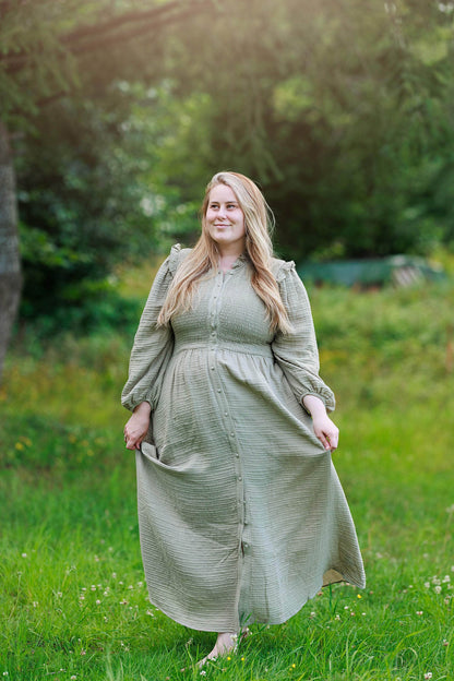 ByLien-Shop Meditate Musselin Smock Kjole - Shadow