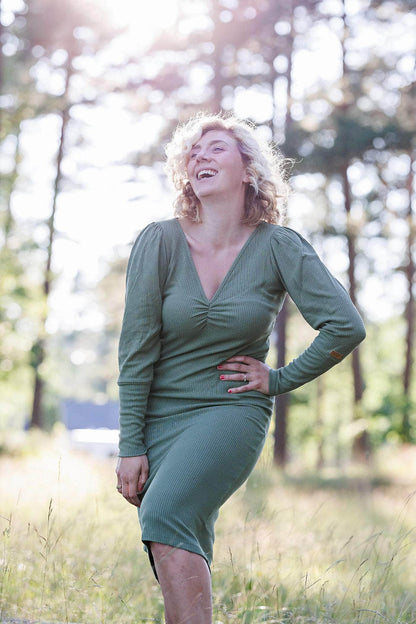 ByLien-Shop Peaceful Loungewear Kjole - Oil Green